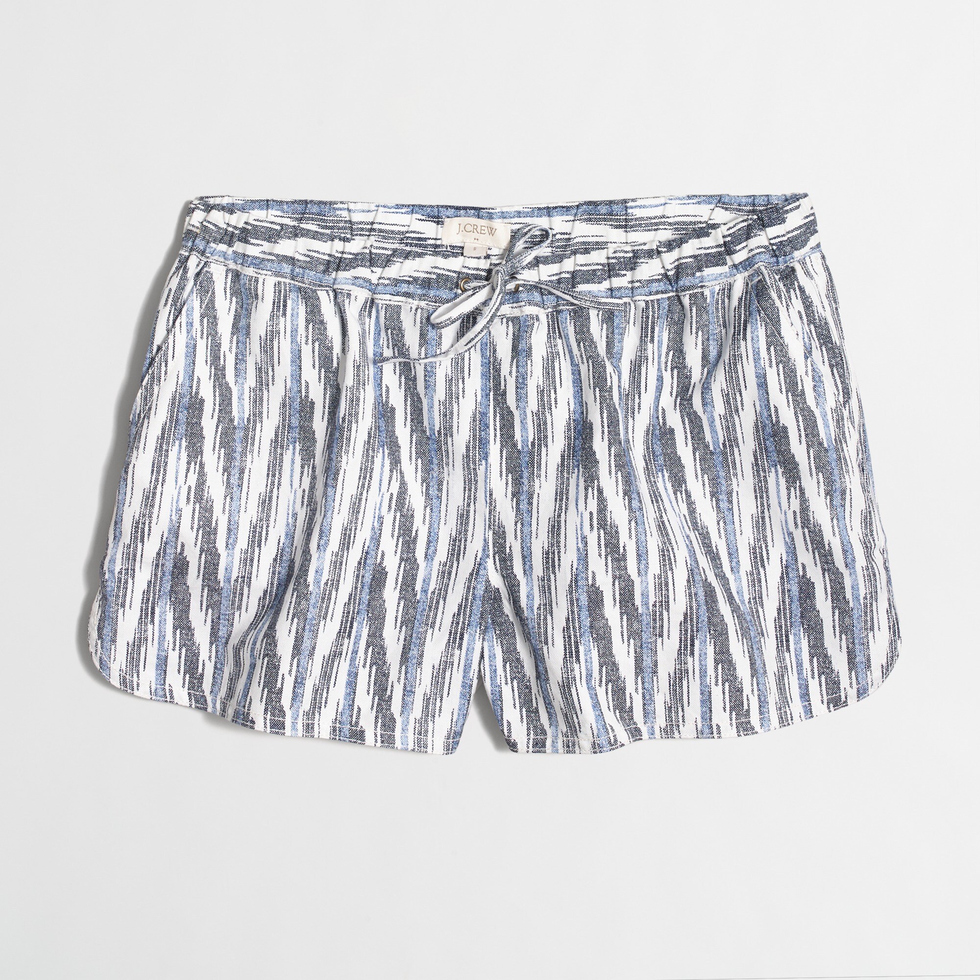 3" printed linen pull-on short