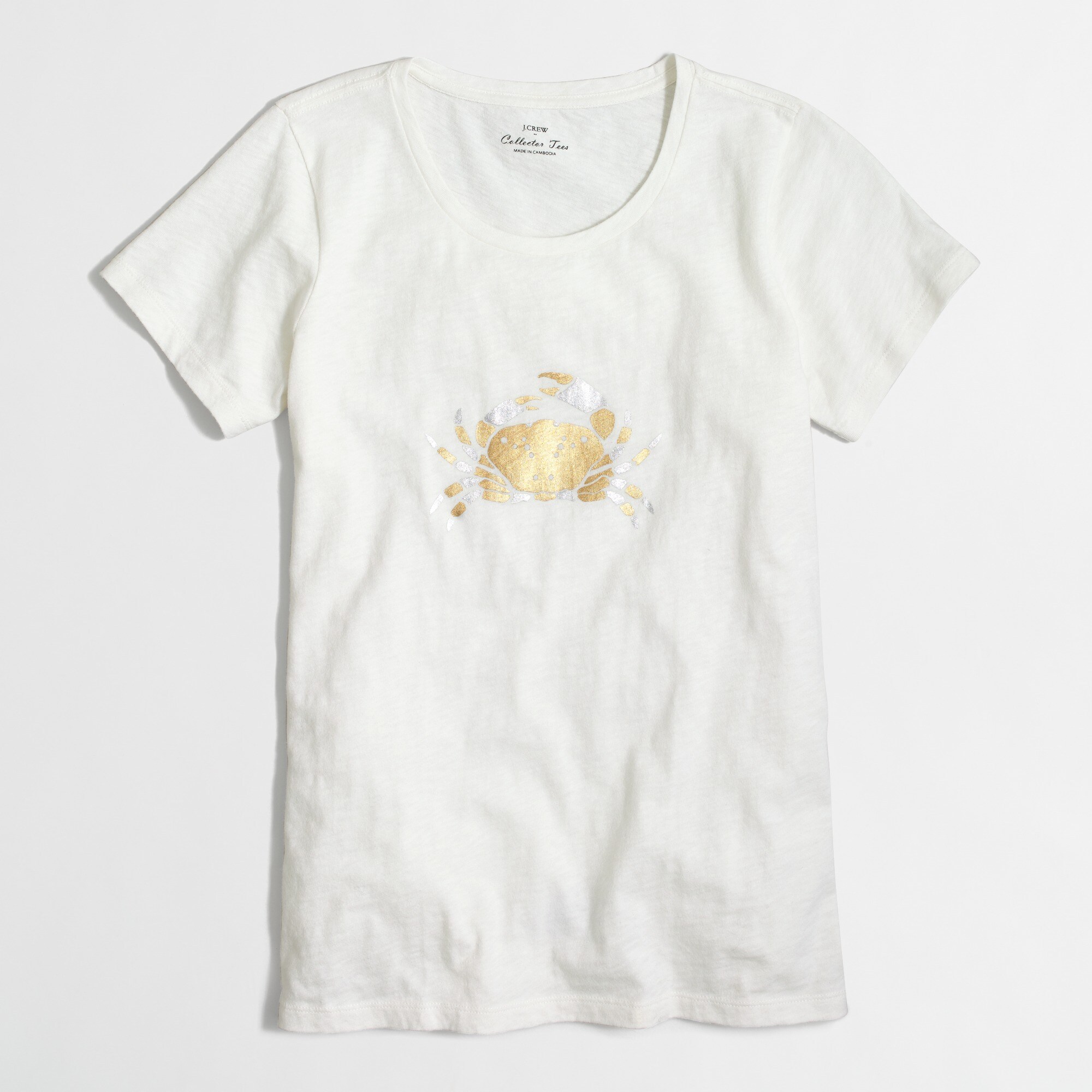 metallic crab collector tee for women
