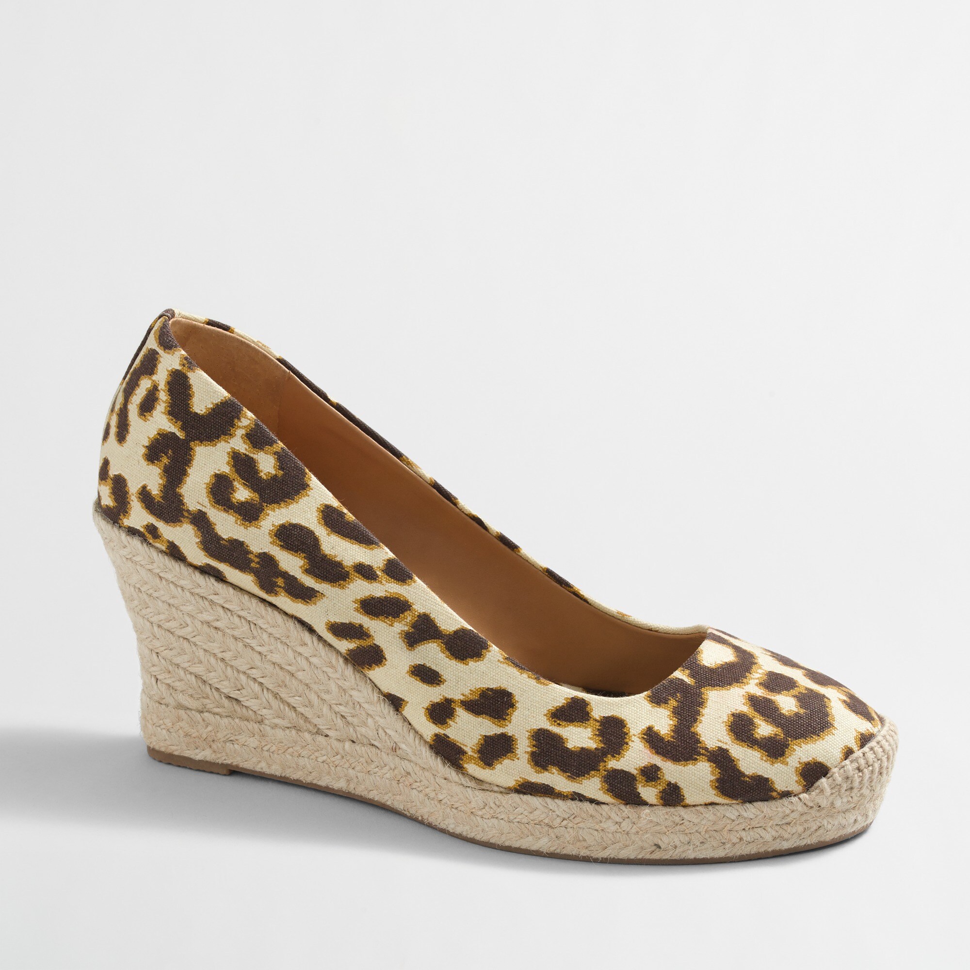 Leopard espadrille wedges