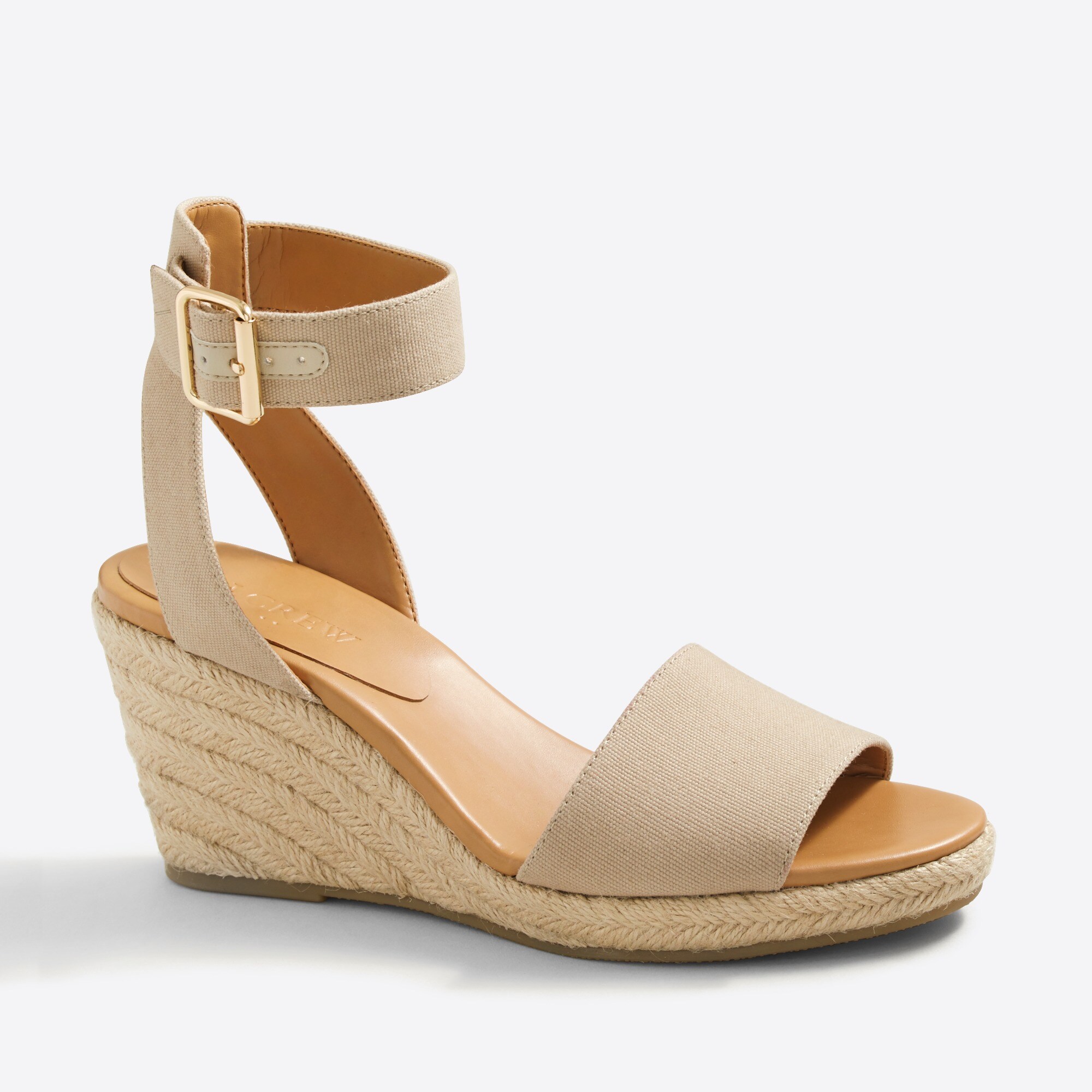 strappy canvas espadrille wedges for women