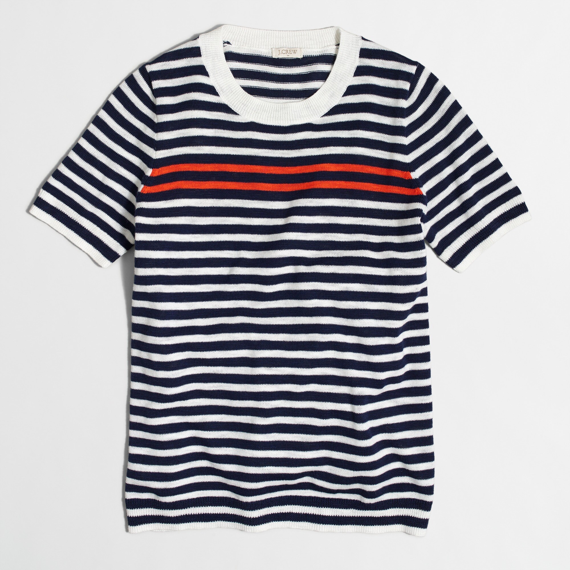 Striped short-sleeve sweater