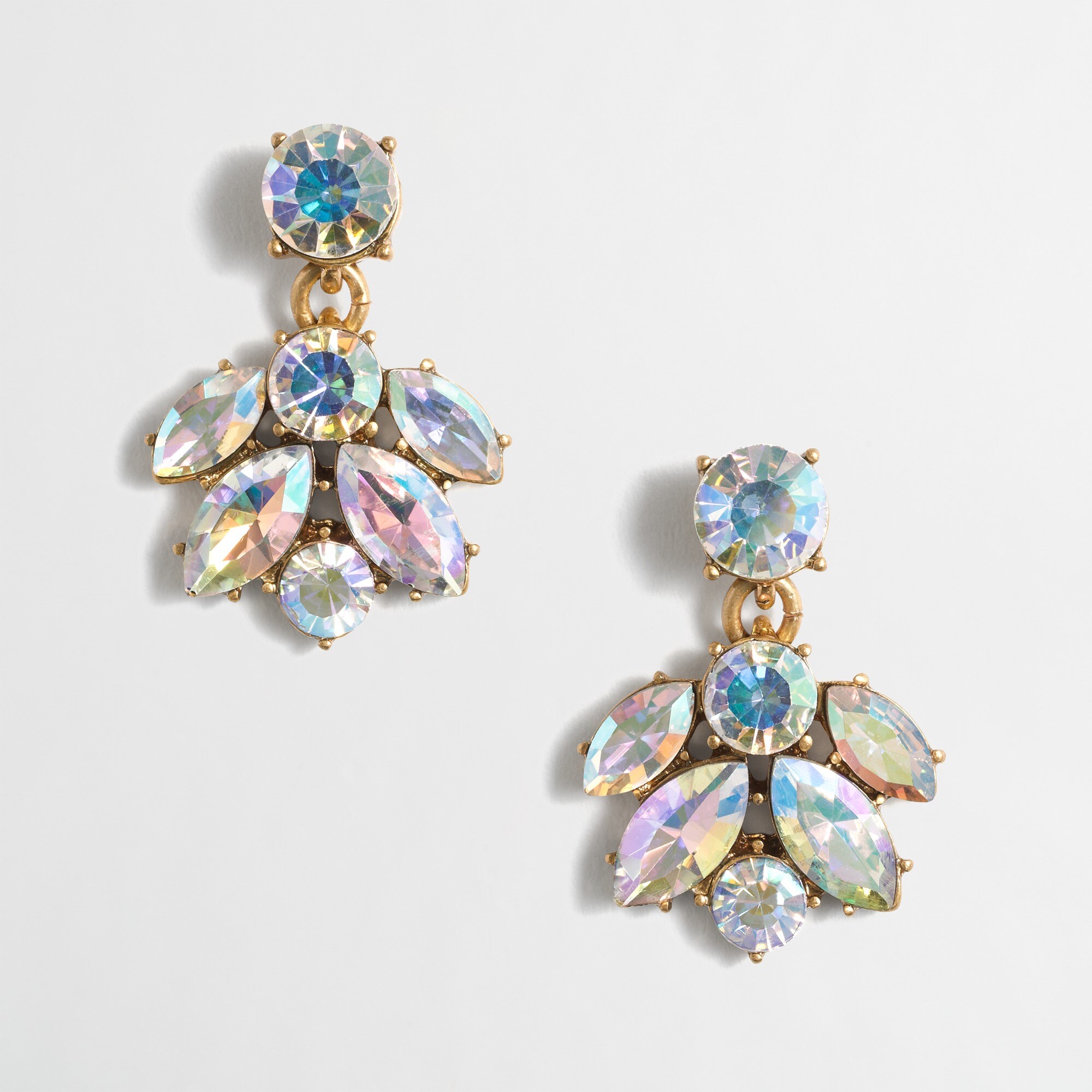 Crystal cluster drop earrings