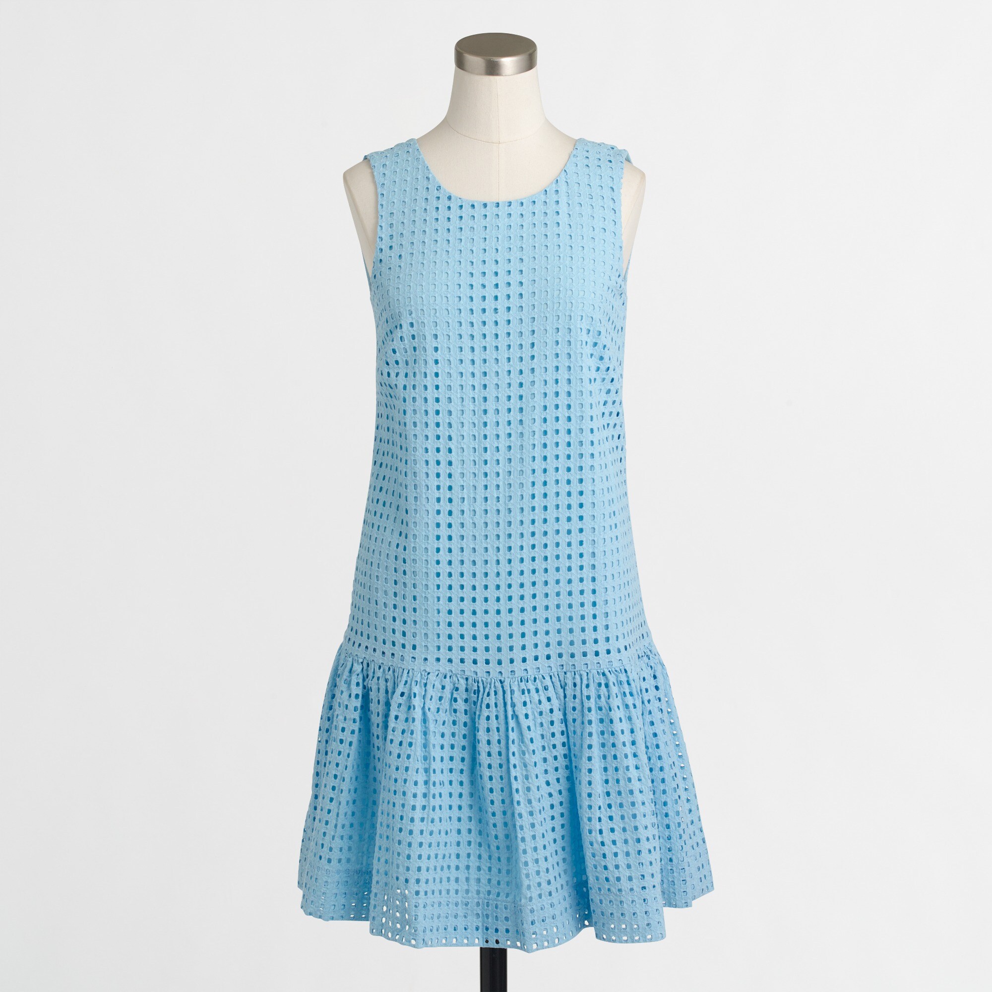 eyelet flounce dress for women