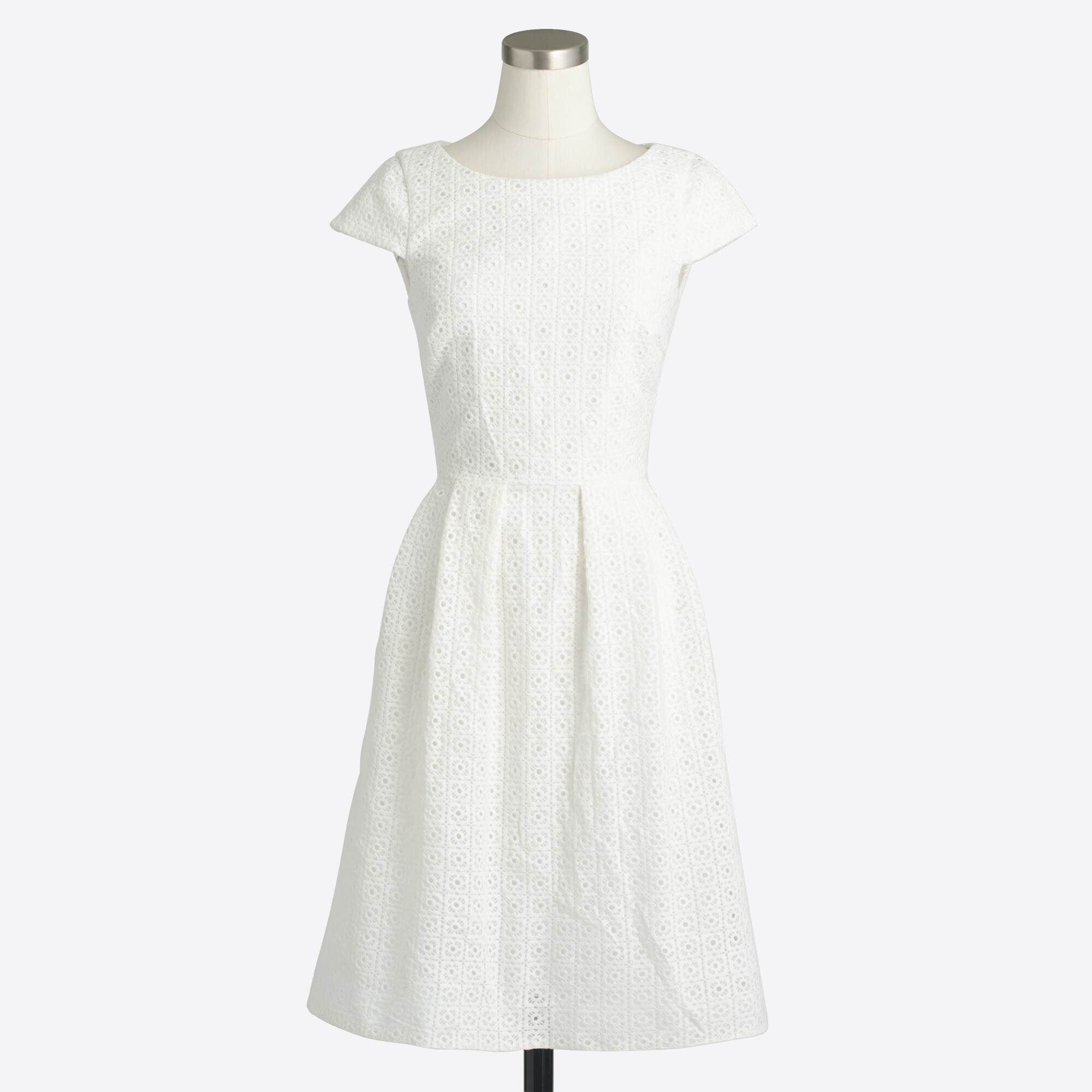 Short-sleeve eyelet dress