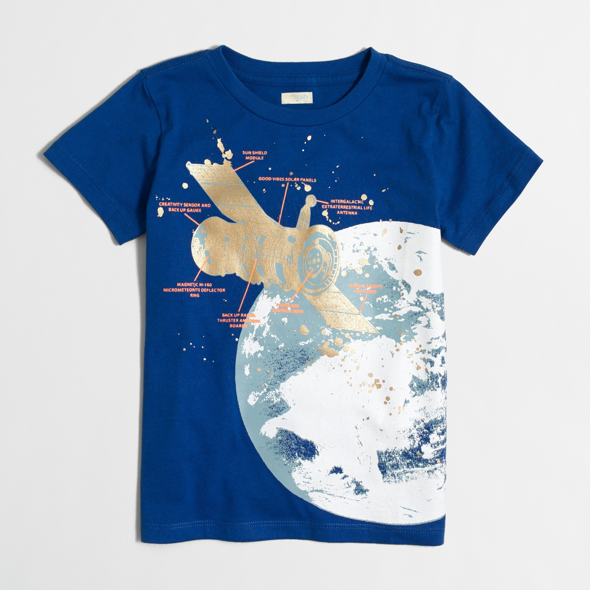 Boys' glow-in-the-dark satellite graphic tee