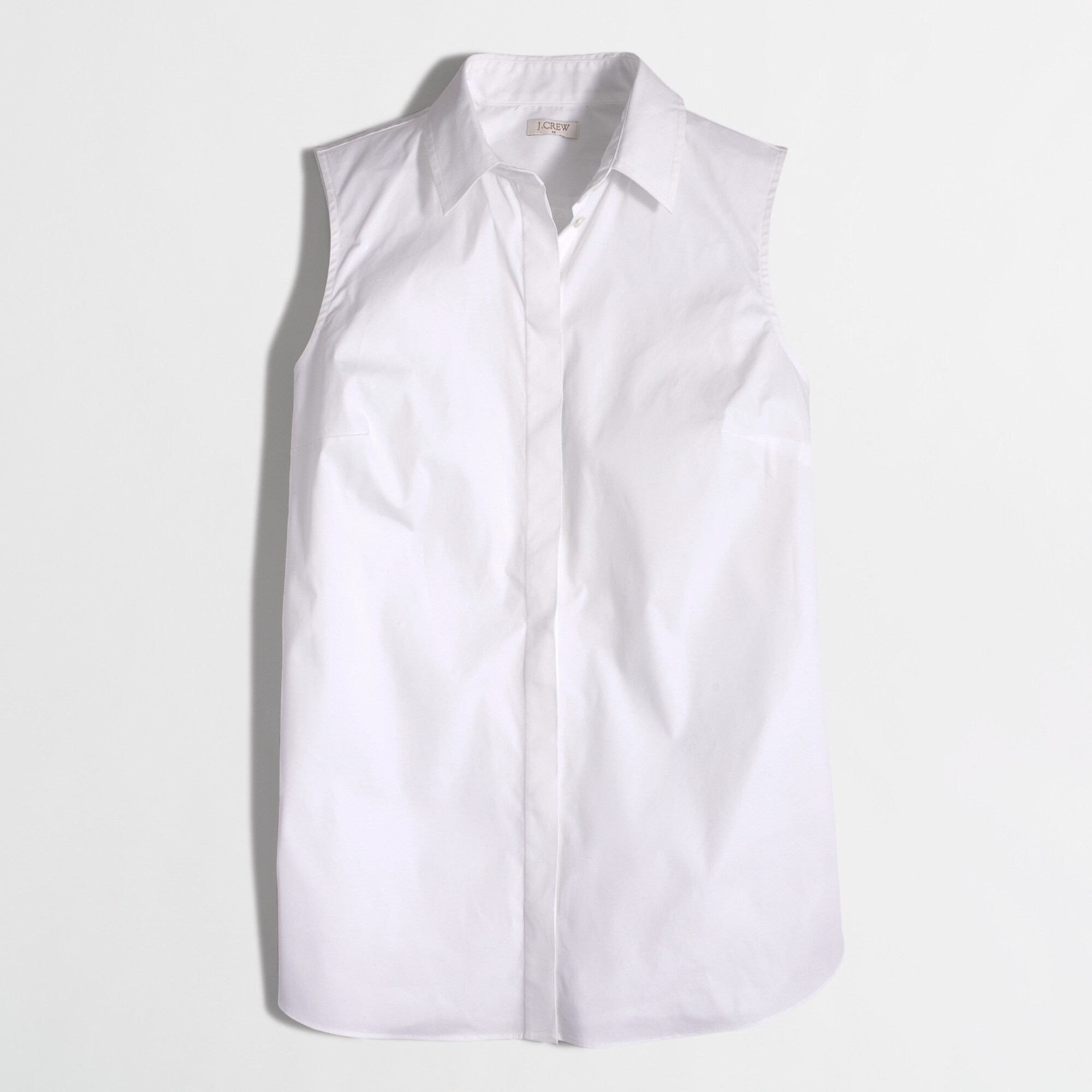 Sleeveless stretch classic button-down shirt