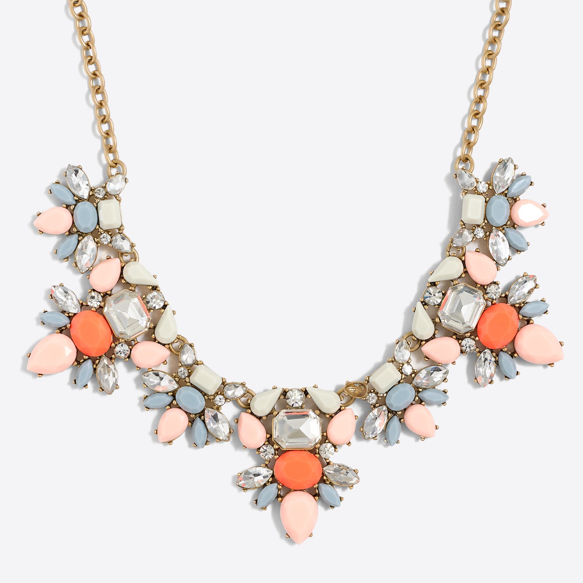 Double gemstone clusters necklace