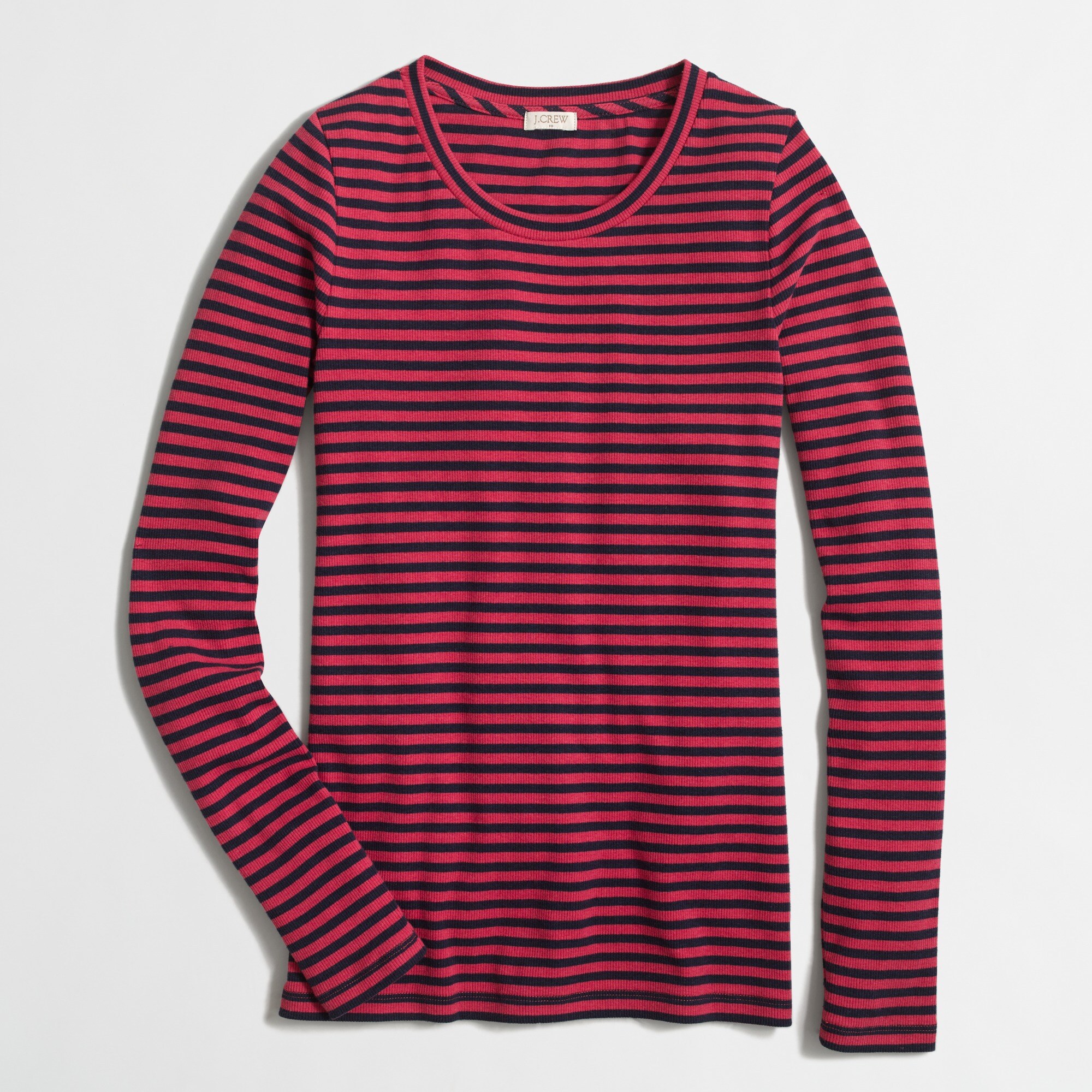 Striped ribbed long-sleeve tee