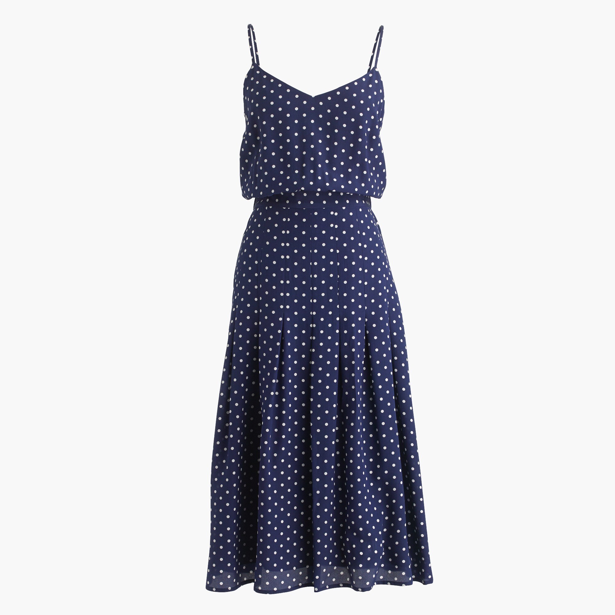 Spaghettistrap dress in polka dot Women day J.Crew