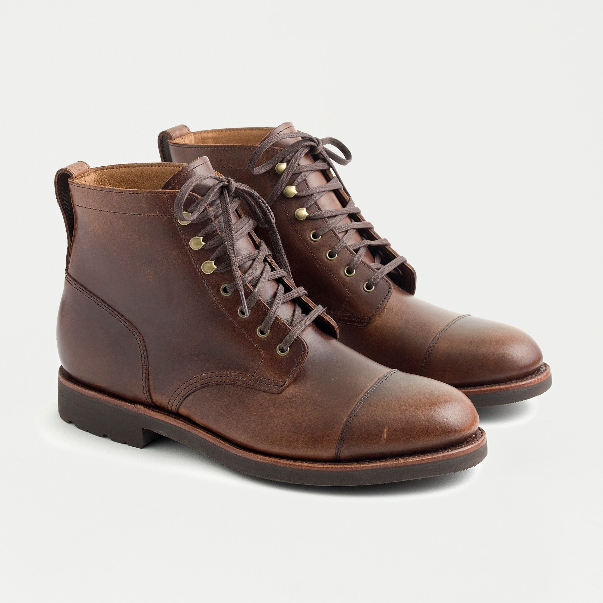 mens leather cap toe boots