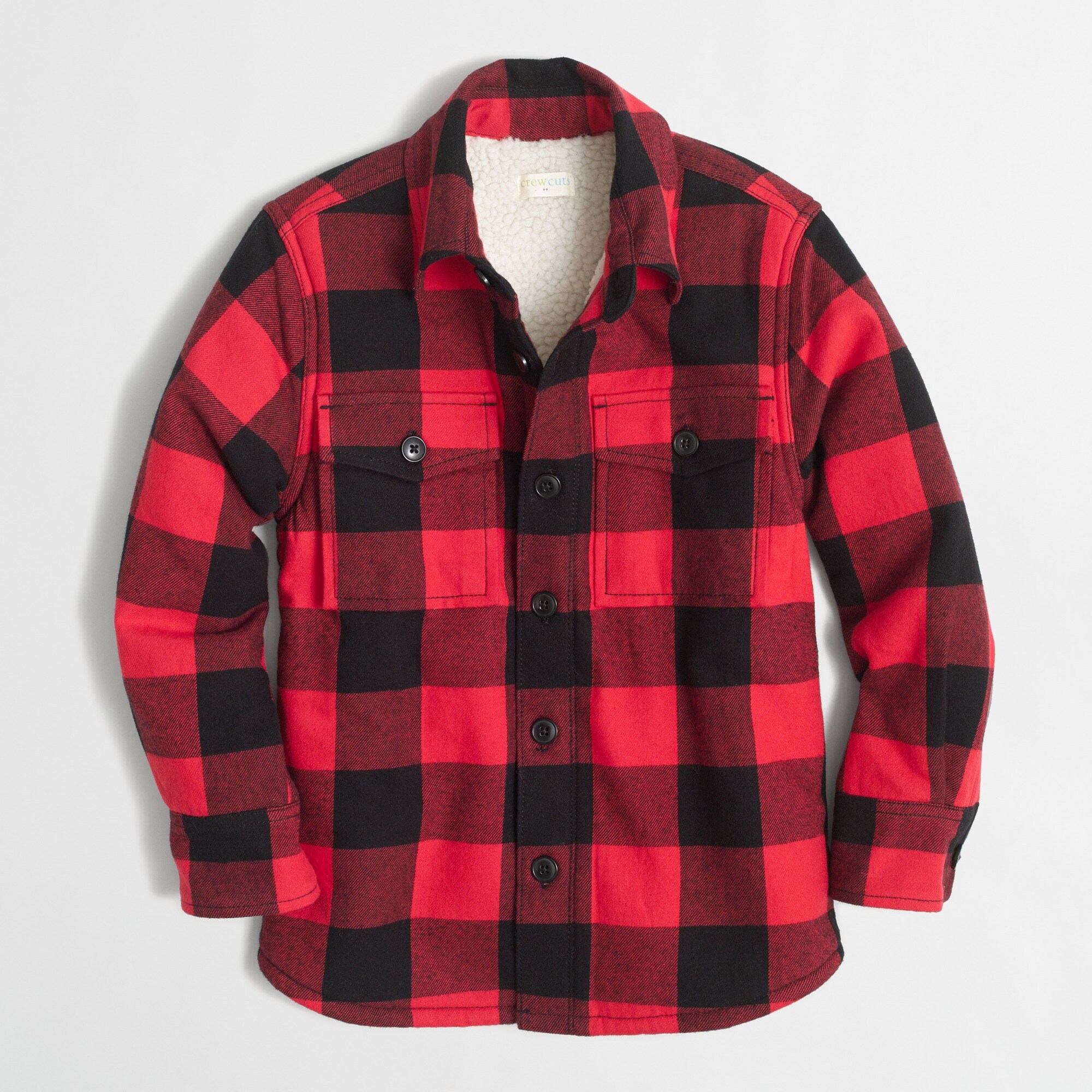 boys' sherpa-lined flannel jacket for boys