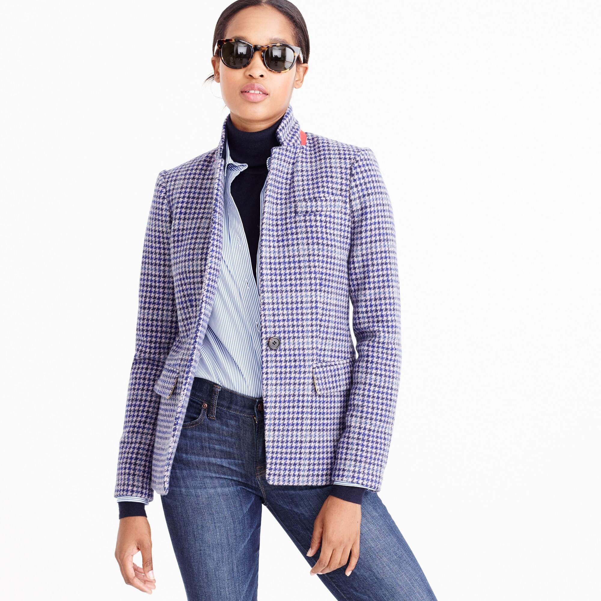 Regent Blazer In Purple Houndstooth : Women's Jackets & Blazers | J.Crew