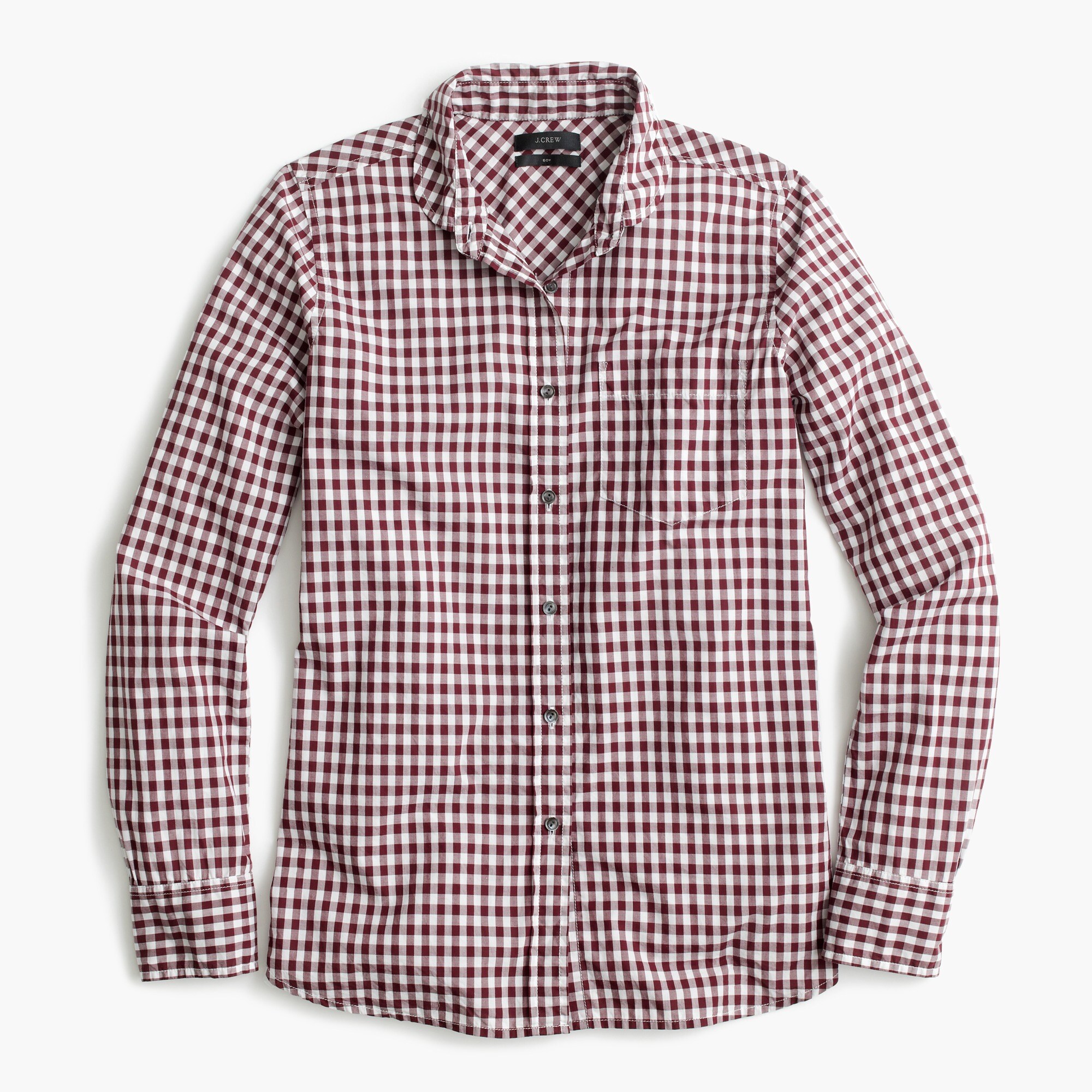 Club-collar boy shirt in gingham