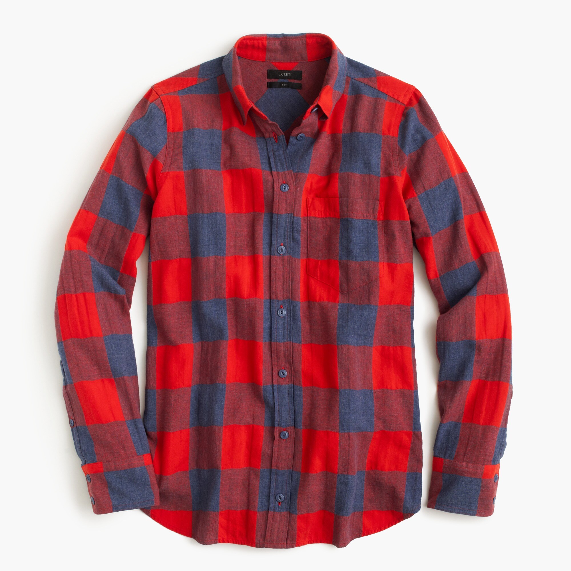 Boy shirt in fiery sunset buffalo check