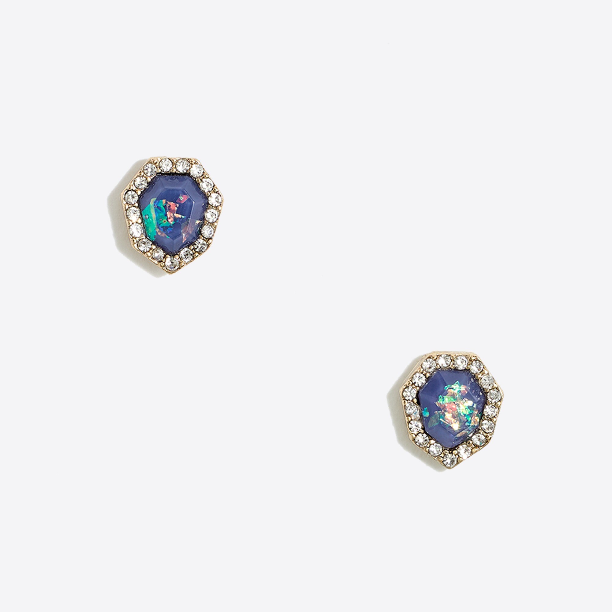 Iridescent geo stud earrings