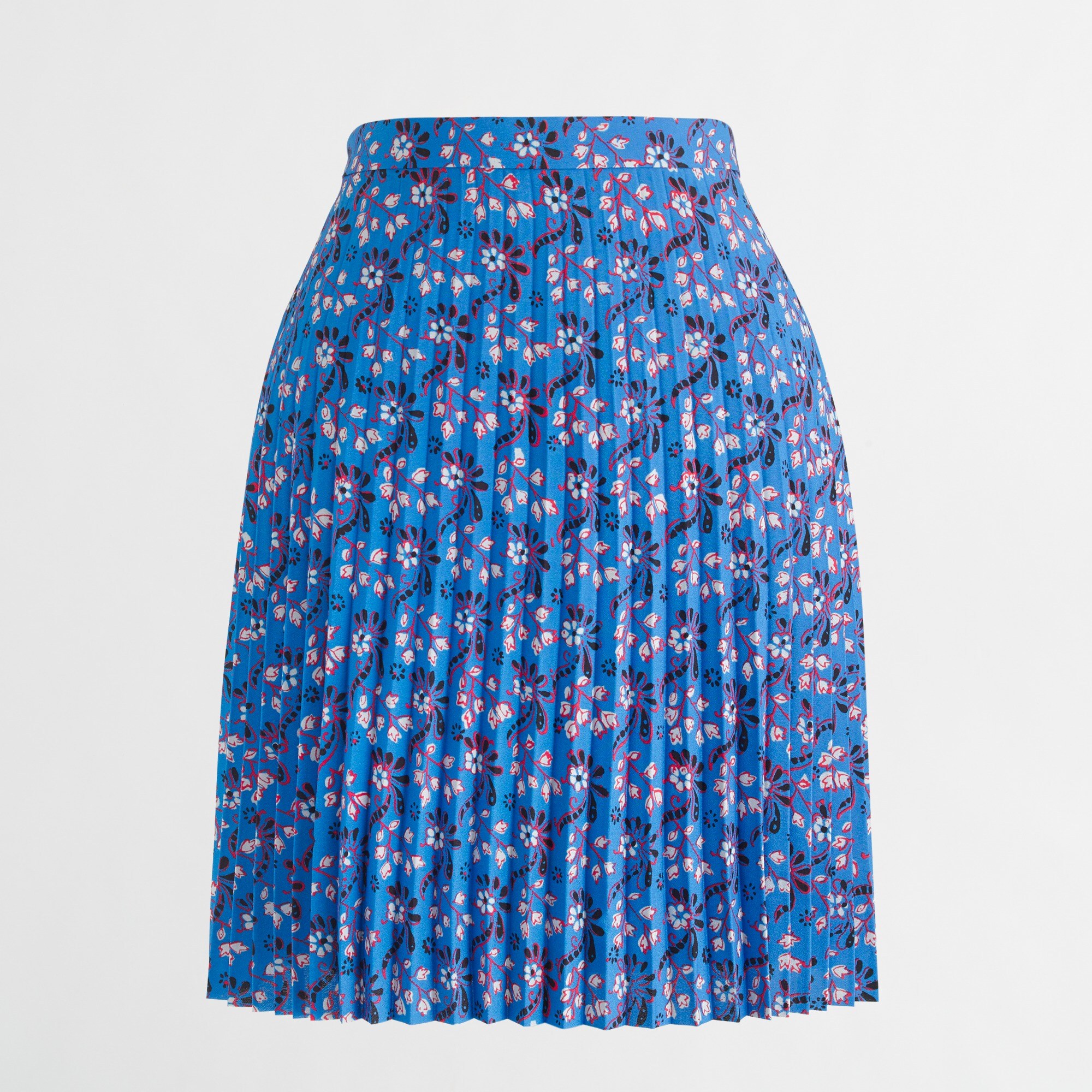 Pleated flared mini skirt