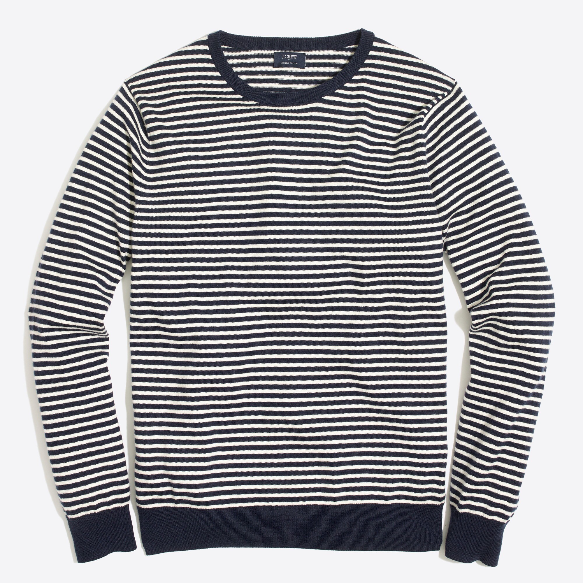 harbor cotton striped crewneck sweater for men