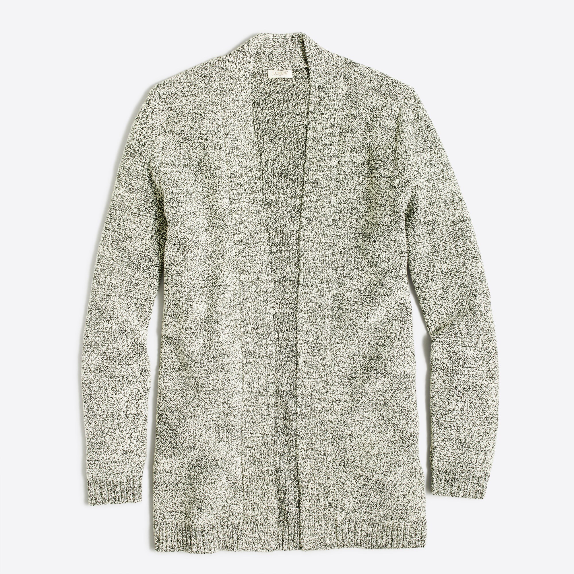 Marled-cotton open cardigan sweater