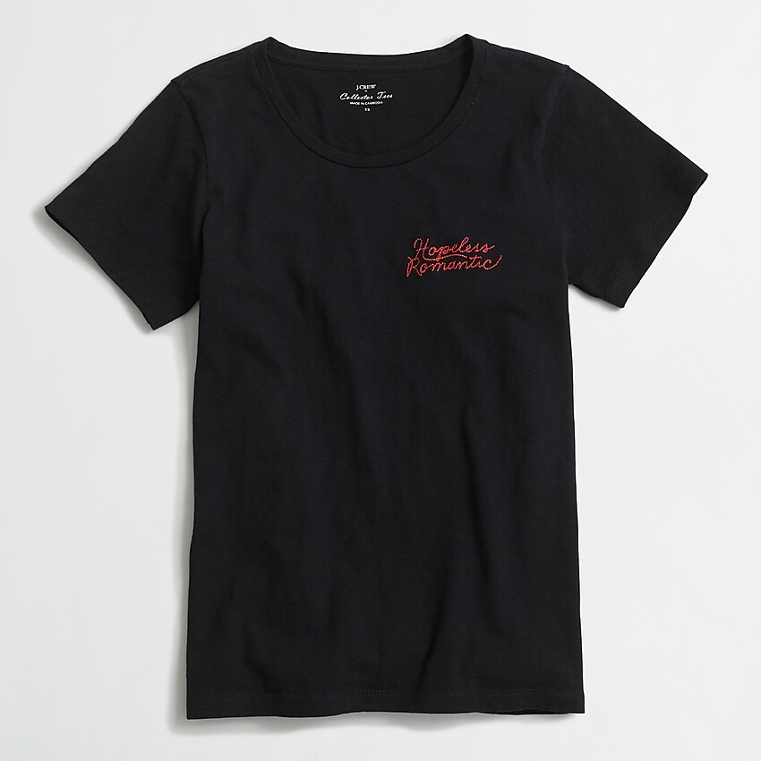factory: hopeless romantic collector tee for women, right side, view zoomed