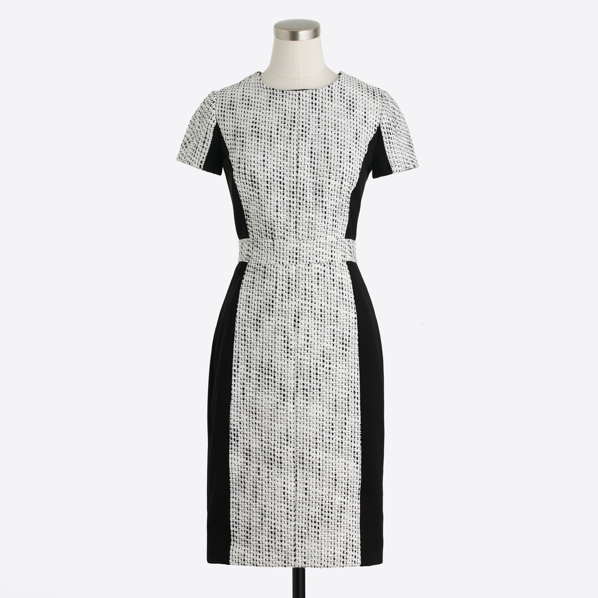 Colorblock tweed dress