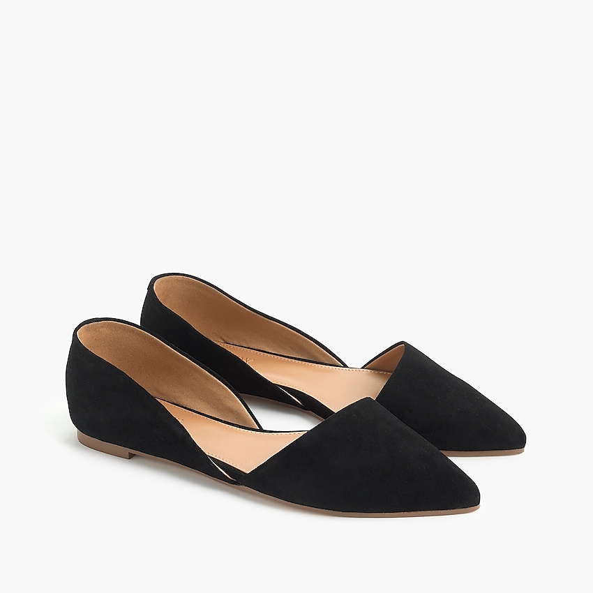 factory: zoe suede d'orsay flats for women, right side, view zoomed