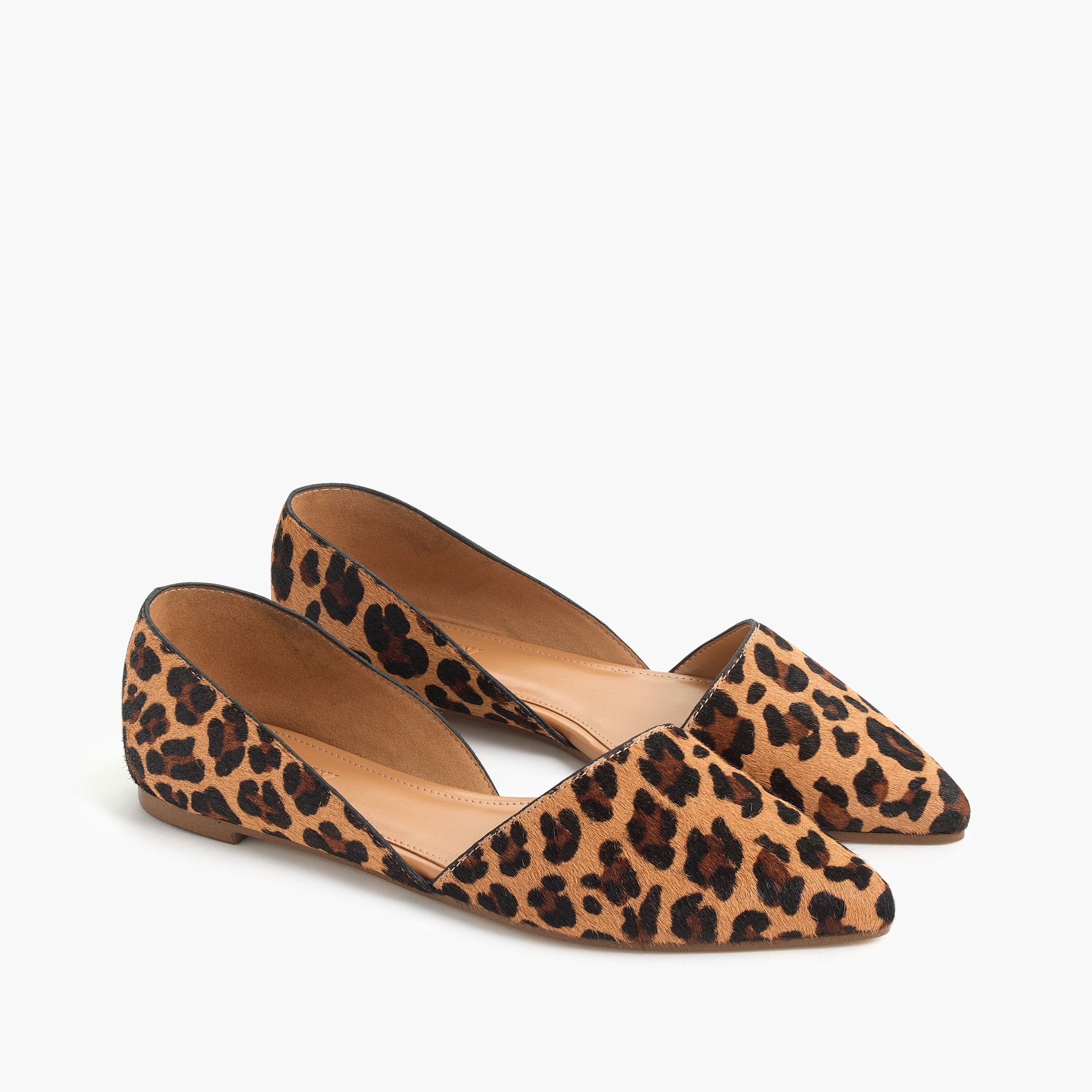 calf hair leopard flats