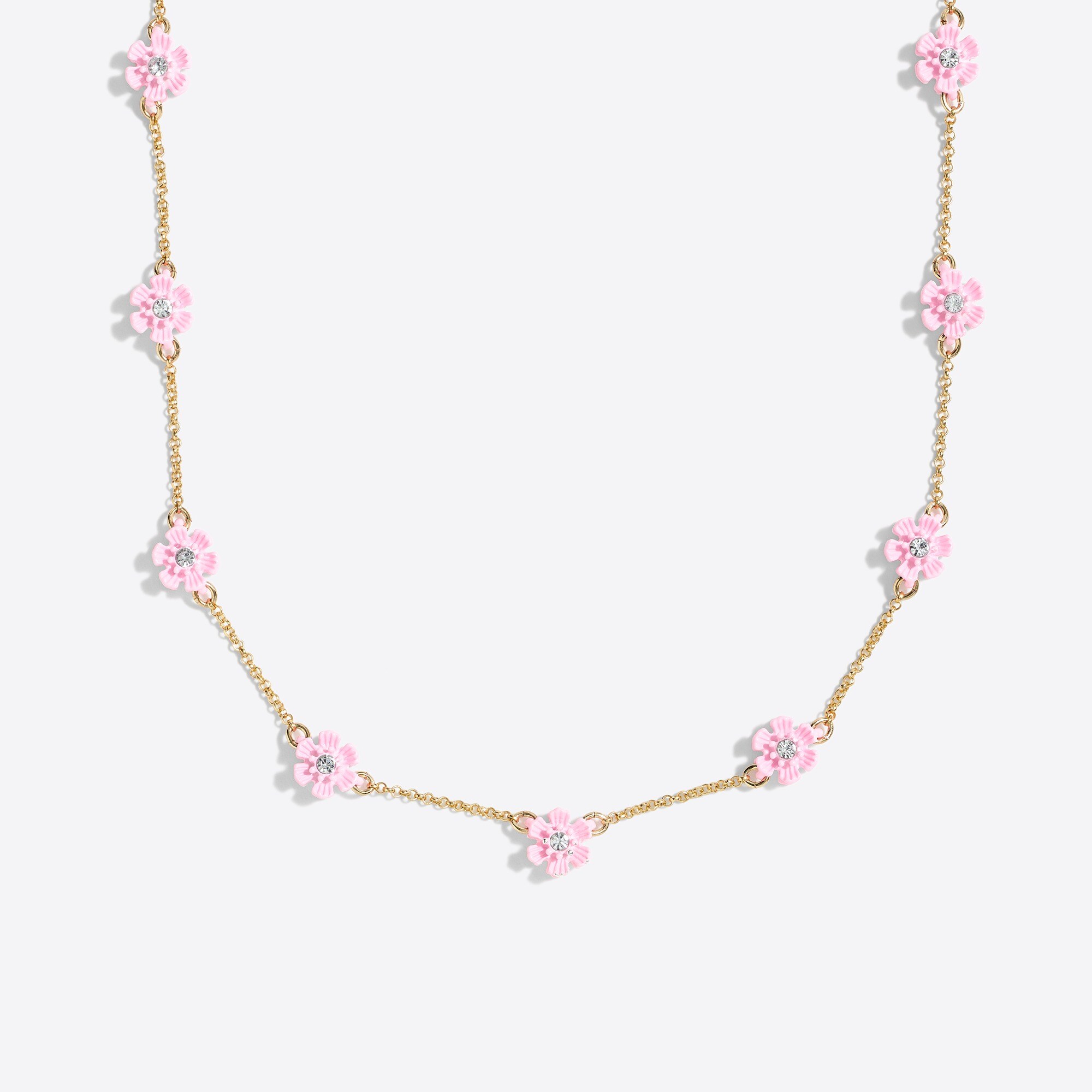 Girls' flower stone necklace