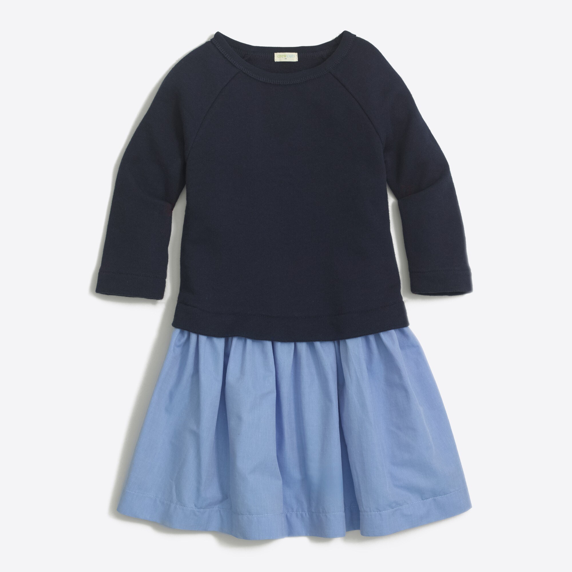 Girls' chambray sweatshirt dress