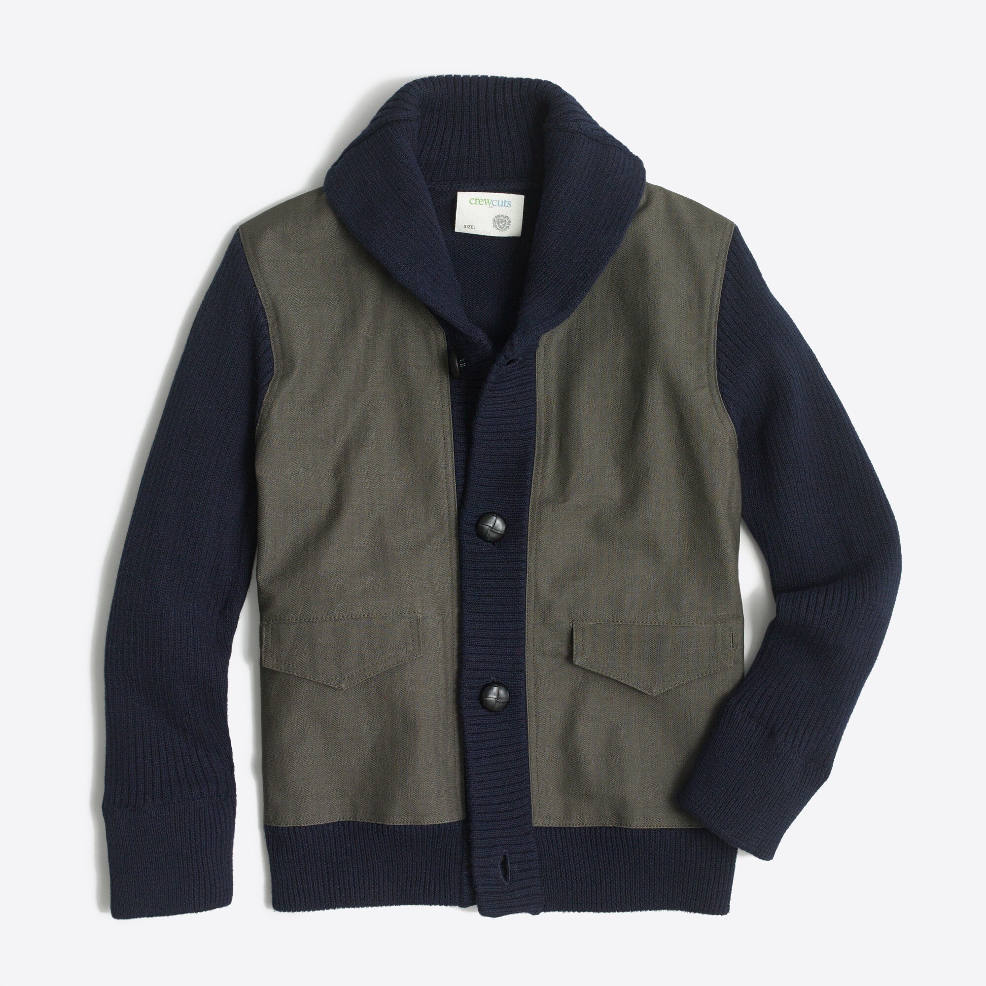 Boys' woven-front sweater jacket