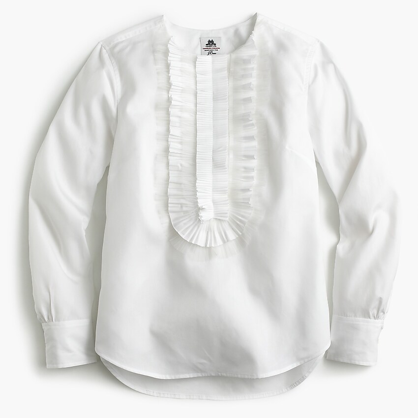 j.crew: collection thomas mason® for j.crew ruffle-front popover for women, right side, view zoomed