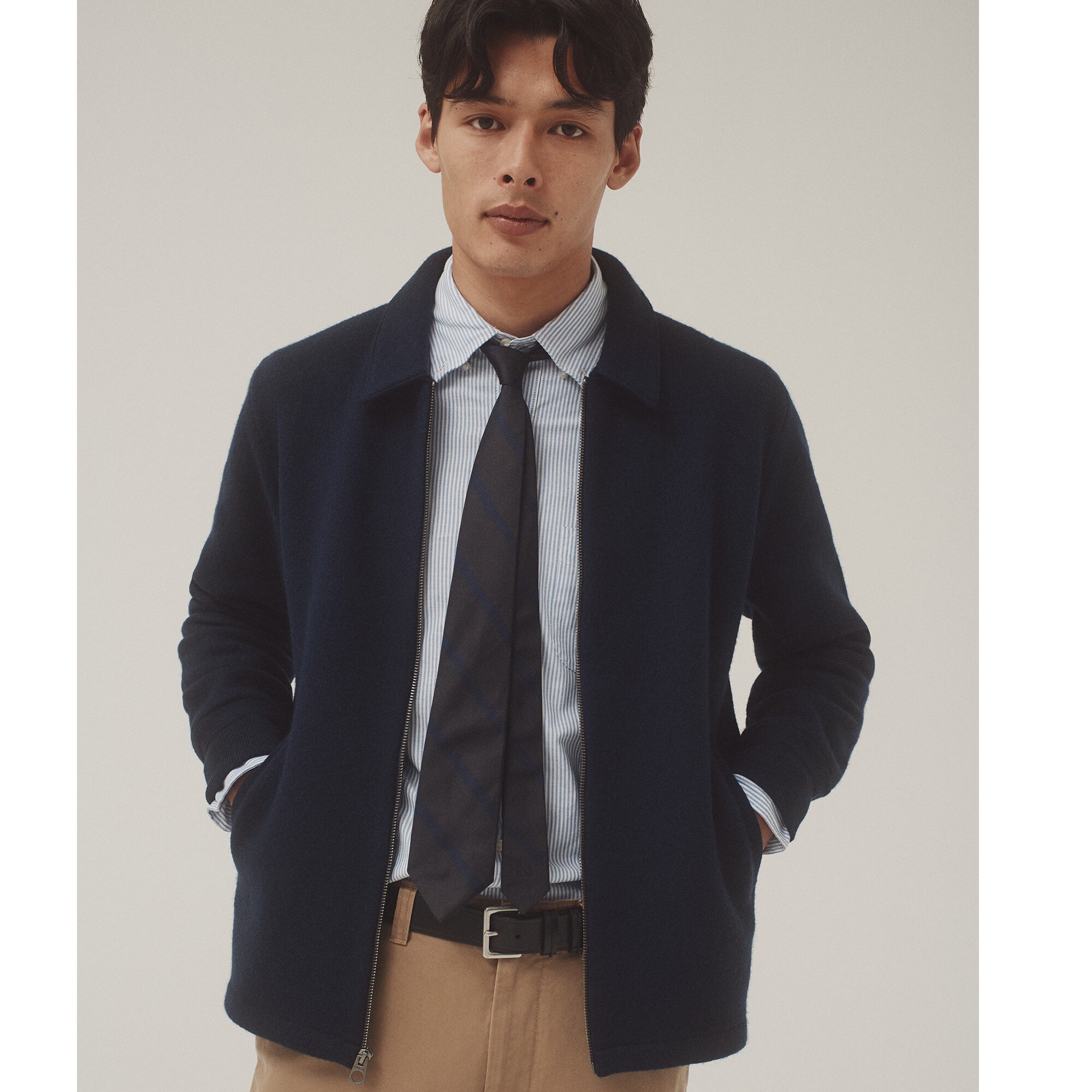 American wool tie in black