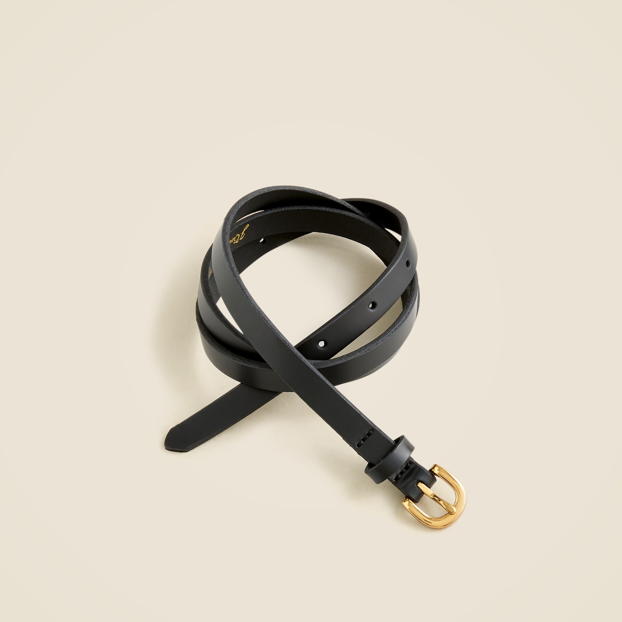 Skinny Italian leather belt