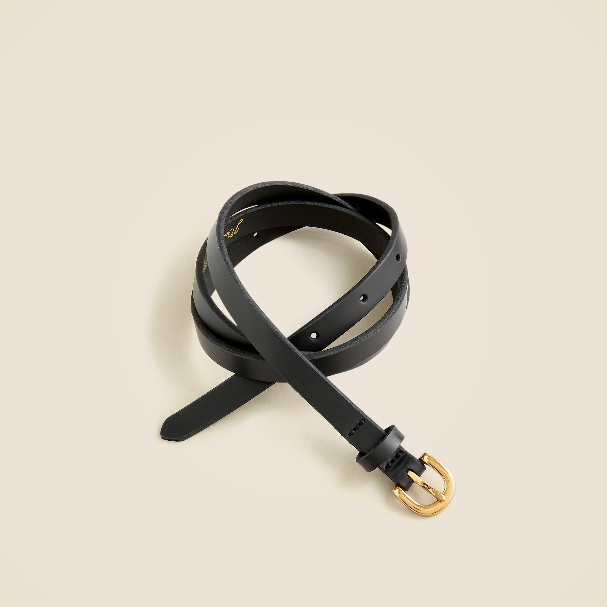 Skinny Italian leather belt