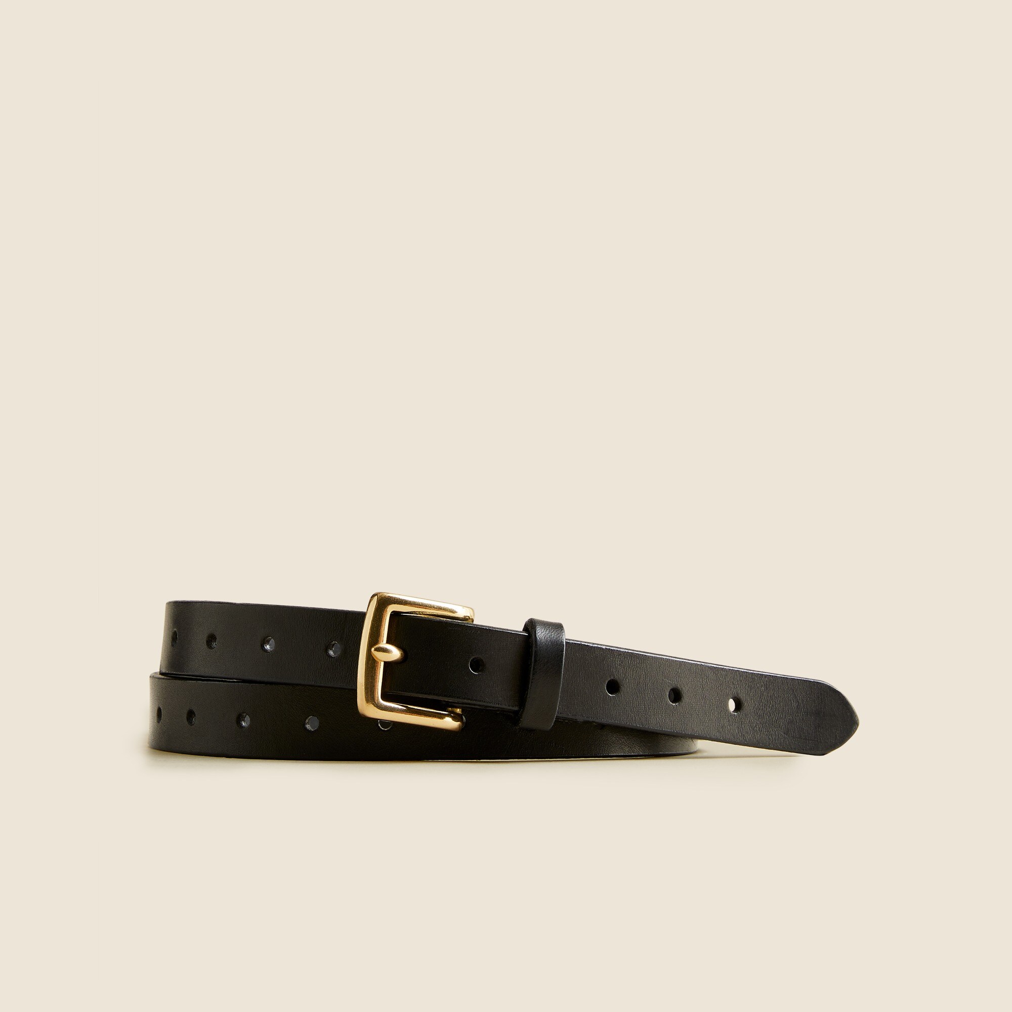 Perforated Italian leather belt
