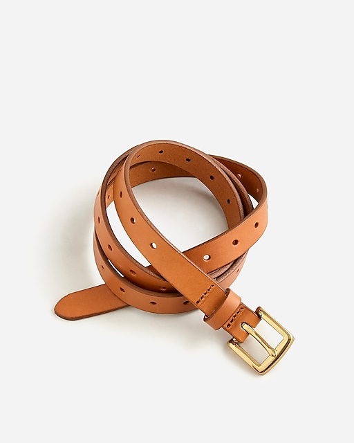 womens Perforated Italian leather belt