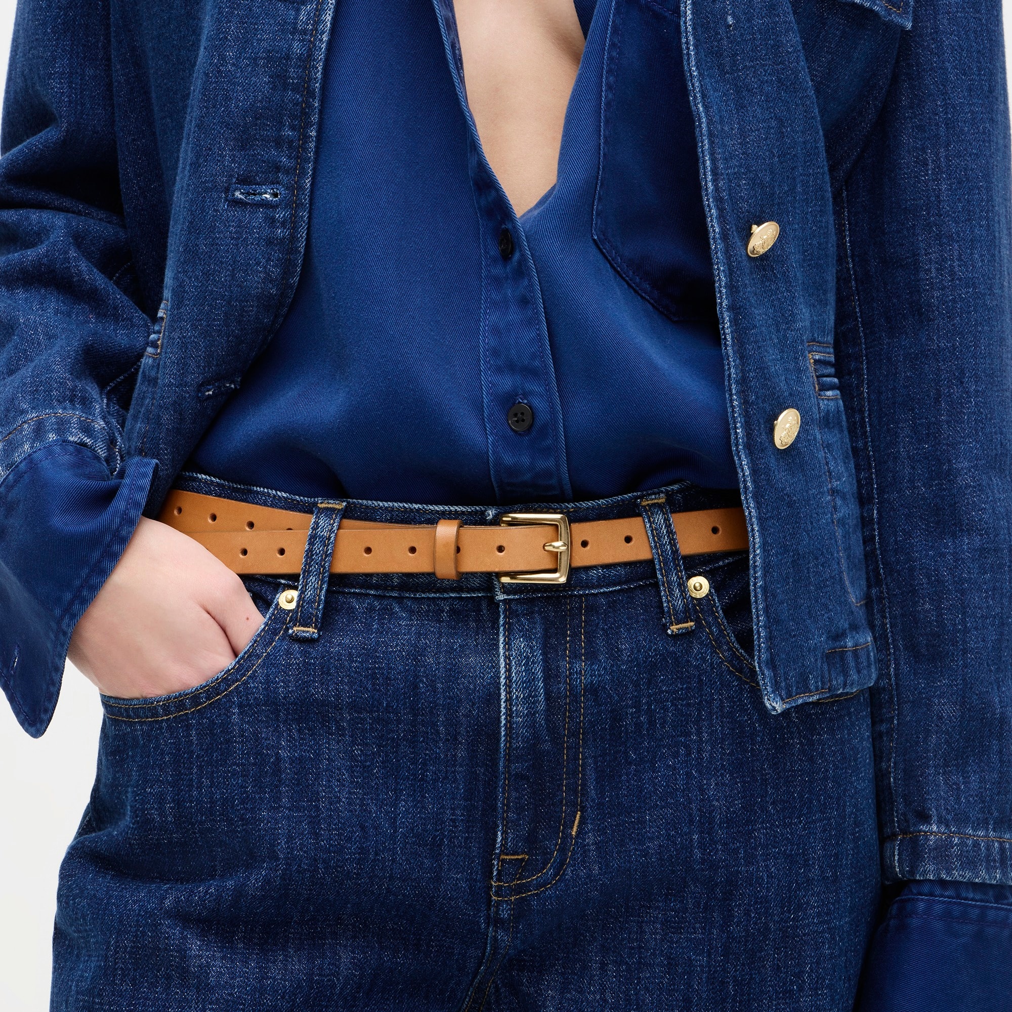 j.crew: perforated italian leather belt for women
