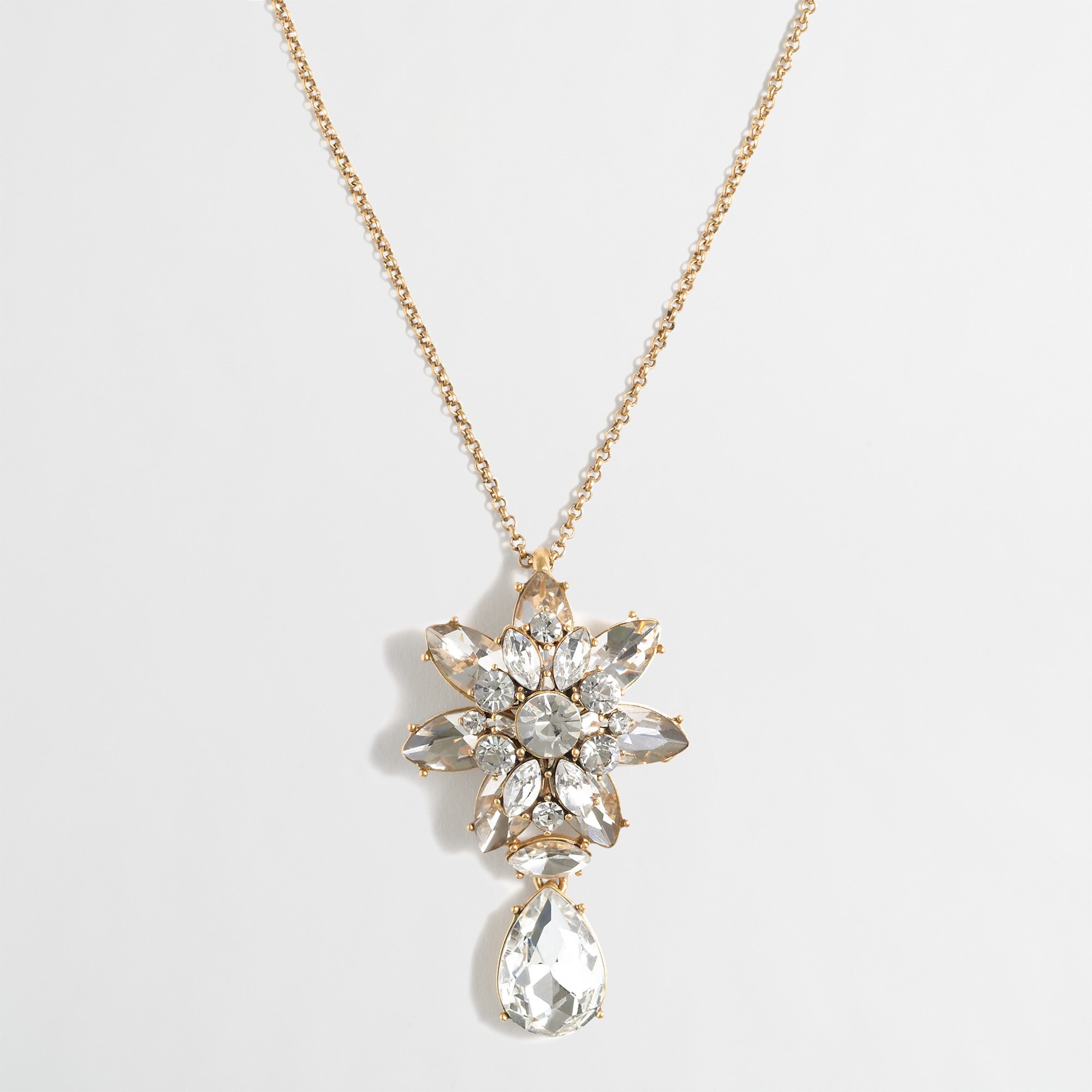 Crystal drop pendant necklace