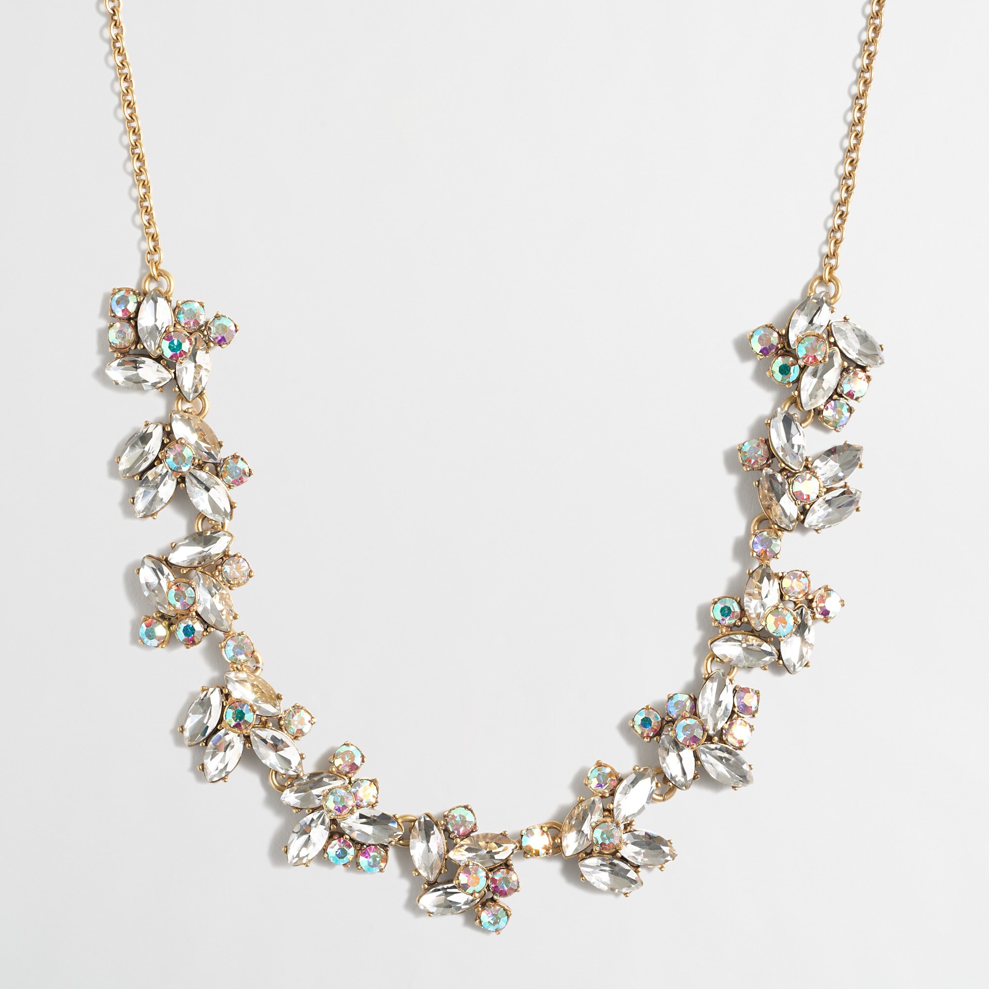 Stacked mini-crystal clusters necklace