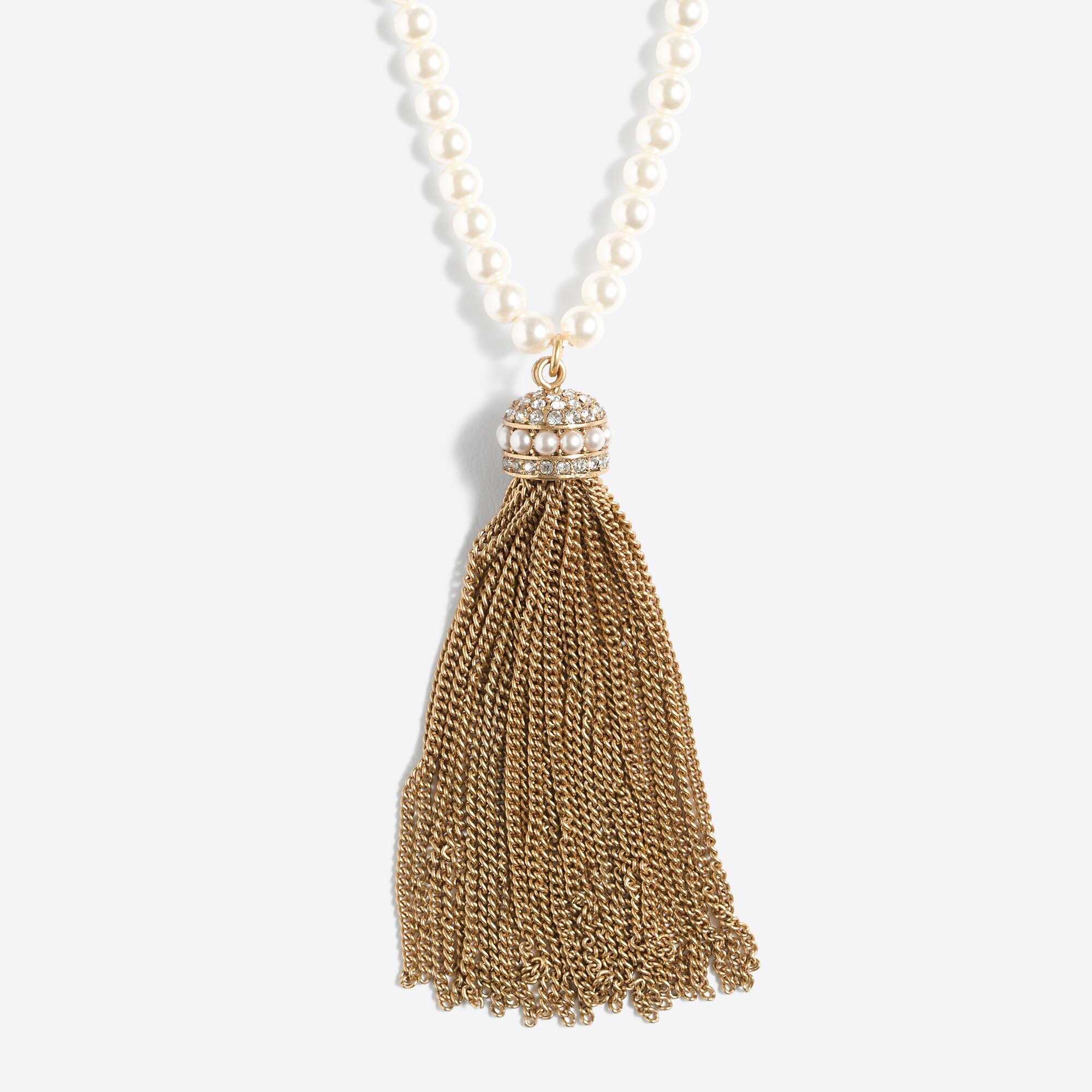 Tassel pearl pendant necklace