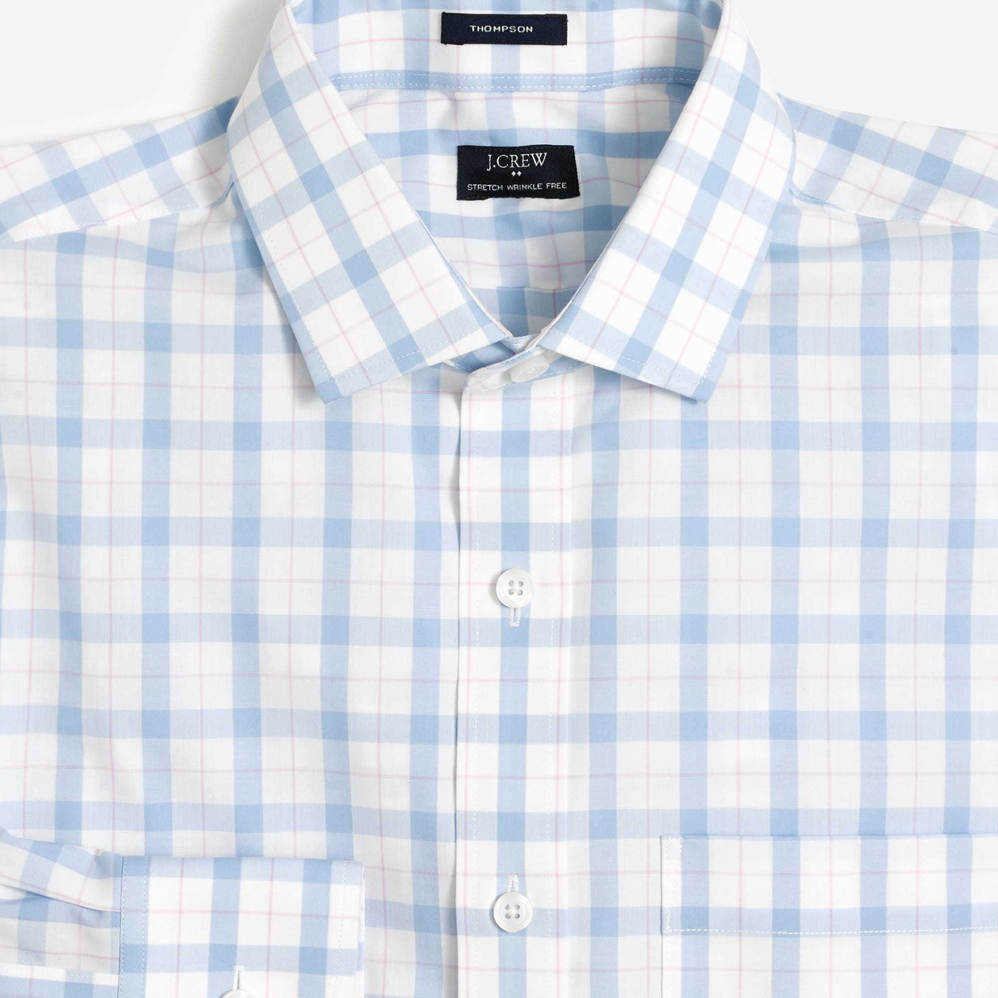 thompson slim-fit flex wrinkle-free dress shirt for men