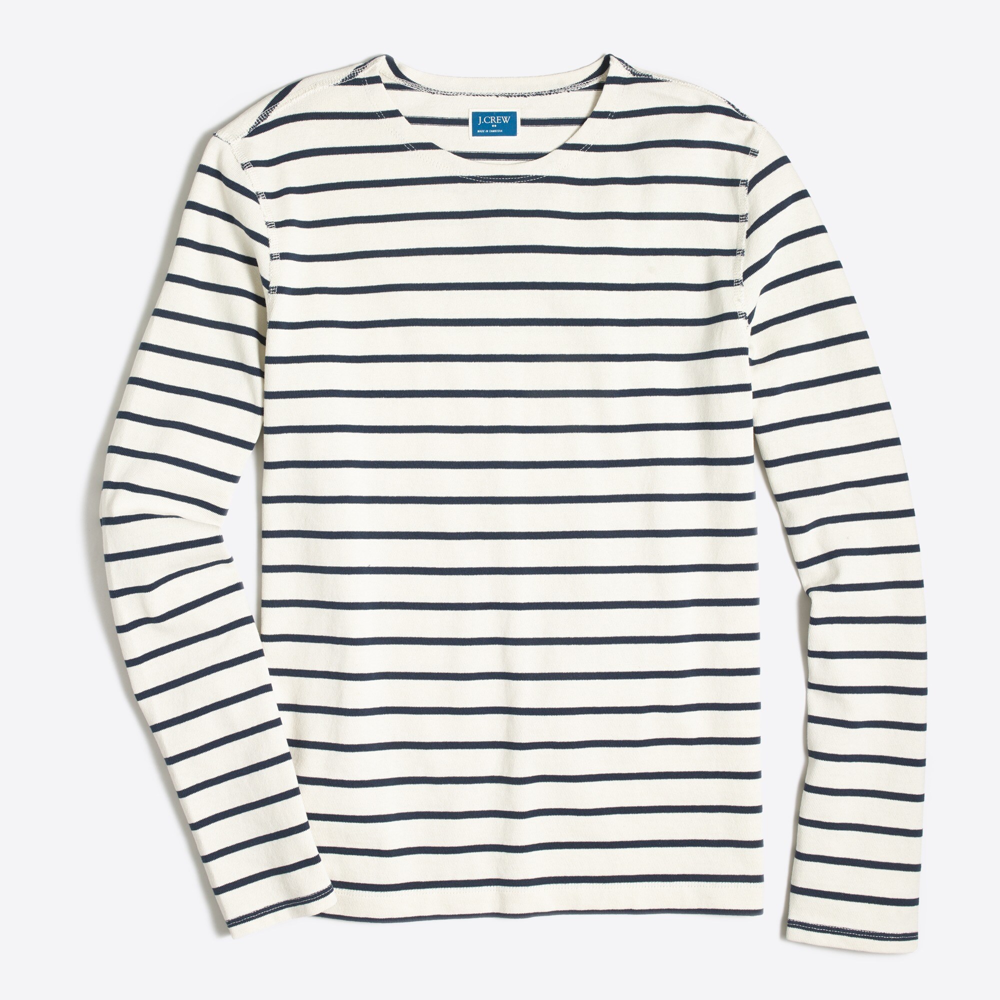 long-sleeve nautical-striped crewneck tee for men