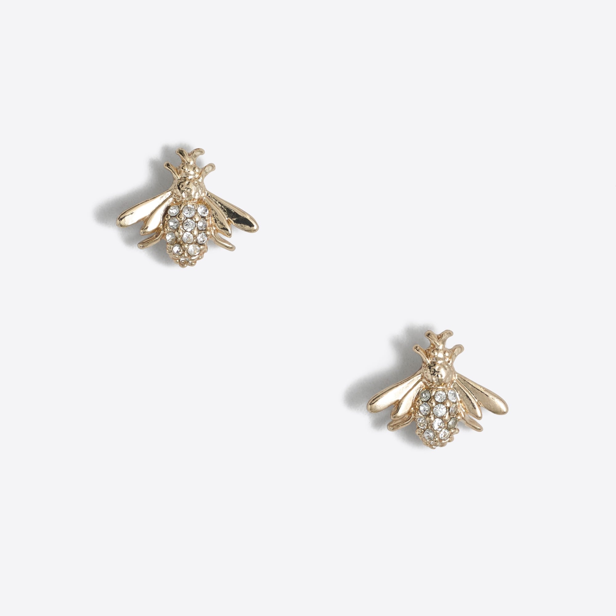 Gold bee stud earrings