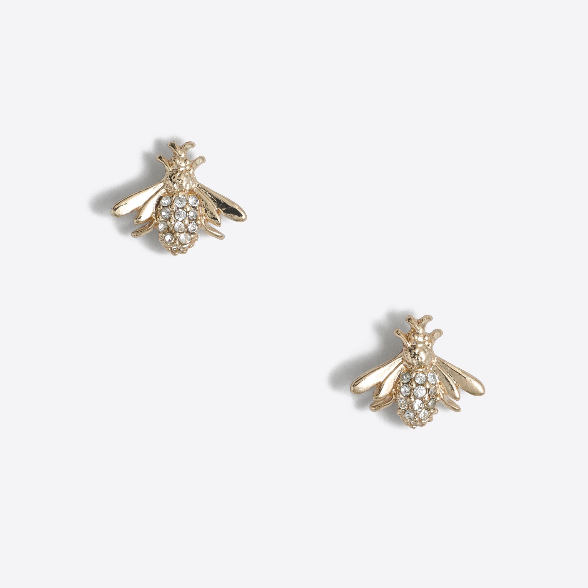 Gold bee stud earrings