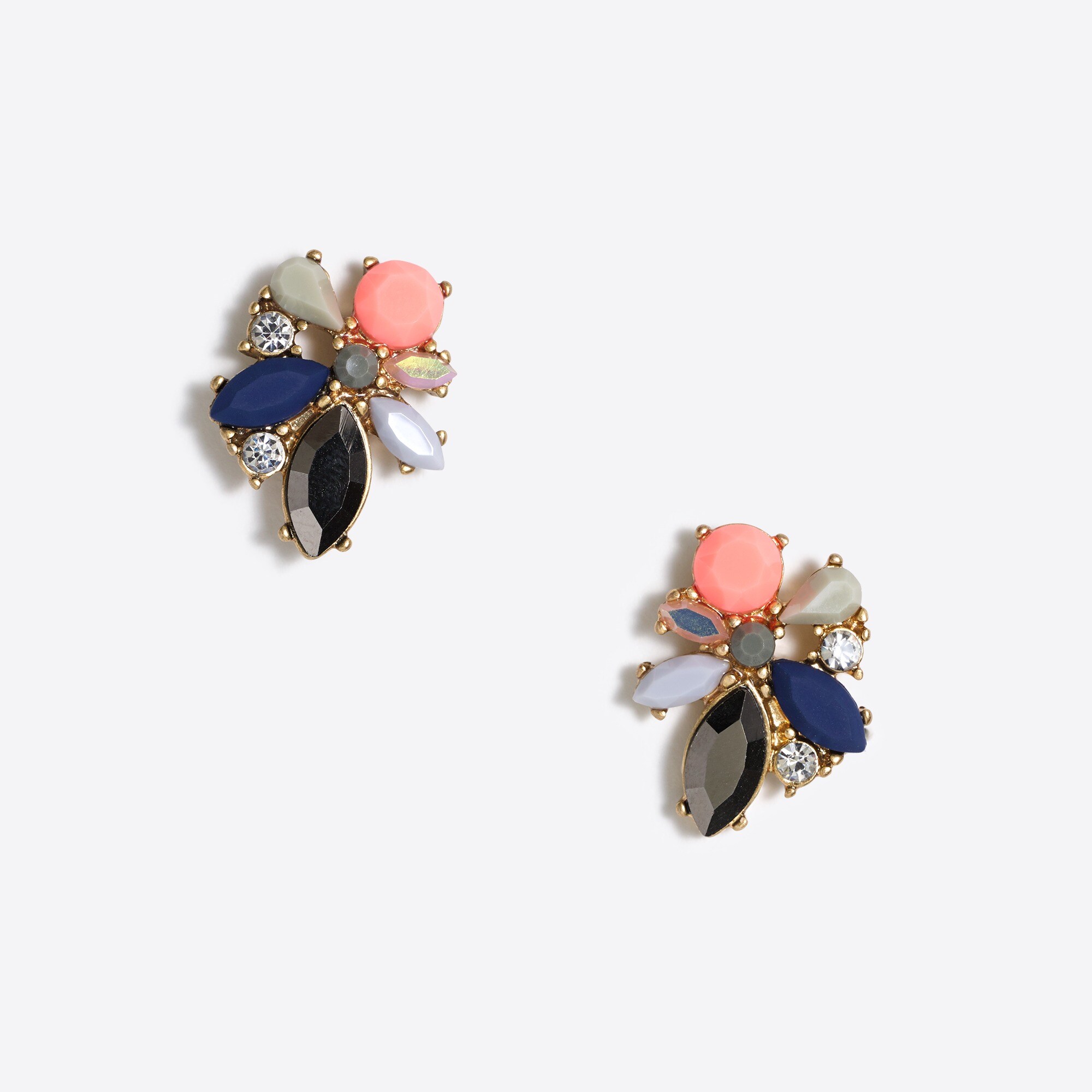 Mixed cluster gemstone earrings