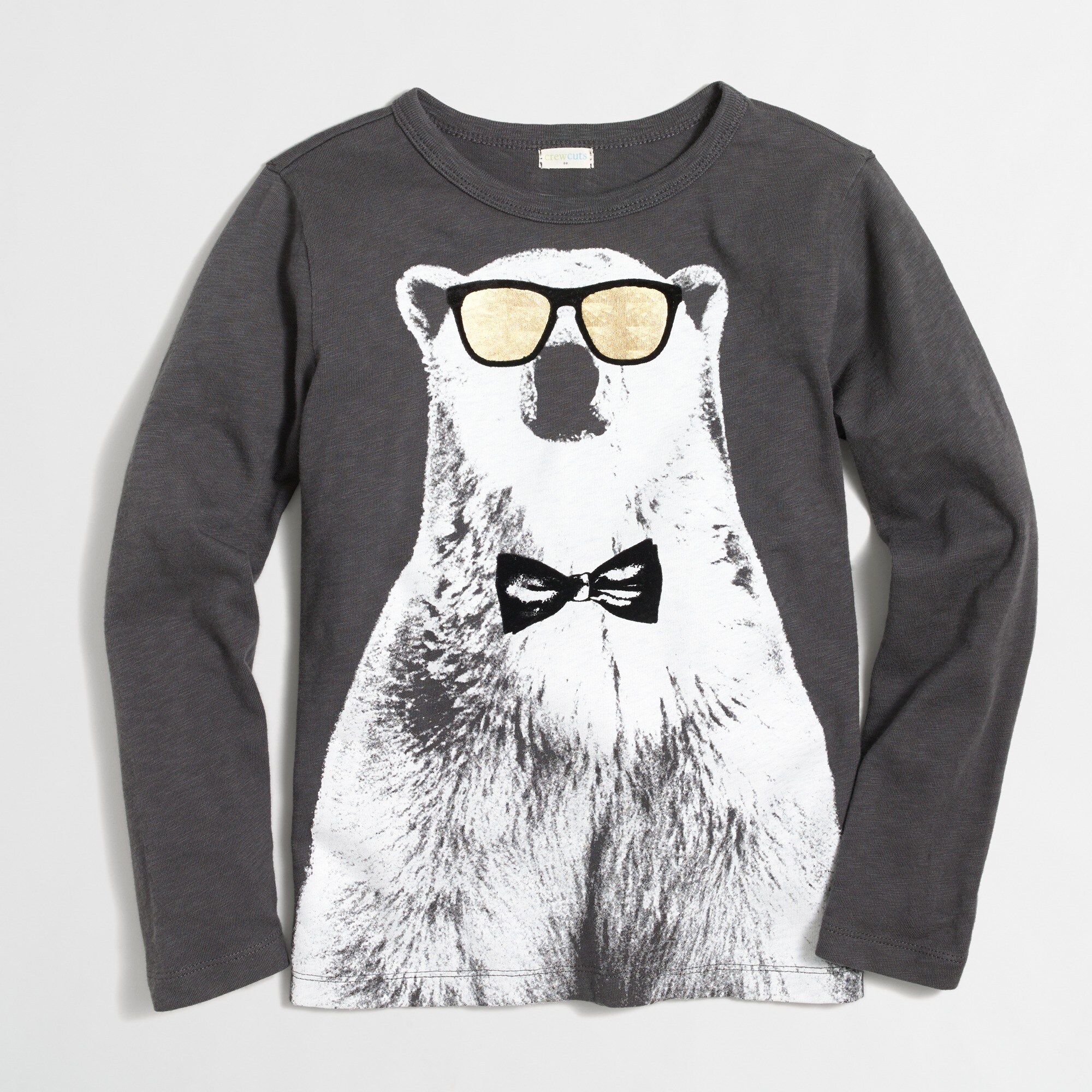 Boys' long-sleeve polar bear graphic tee