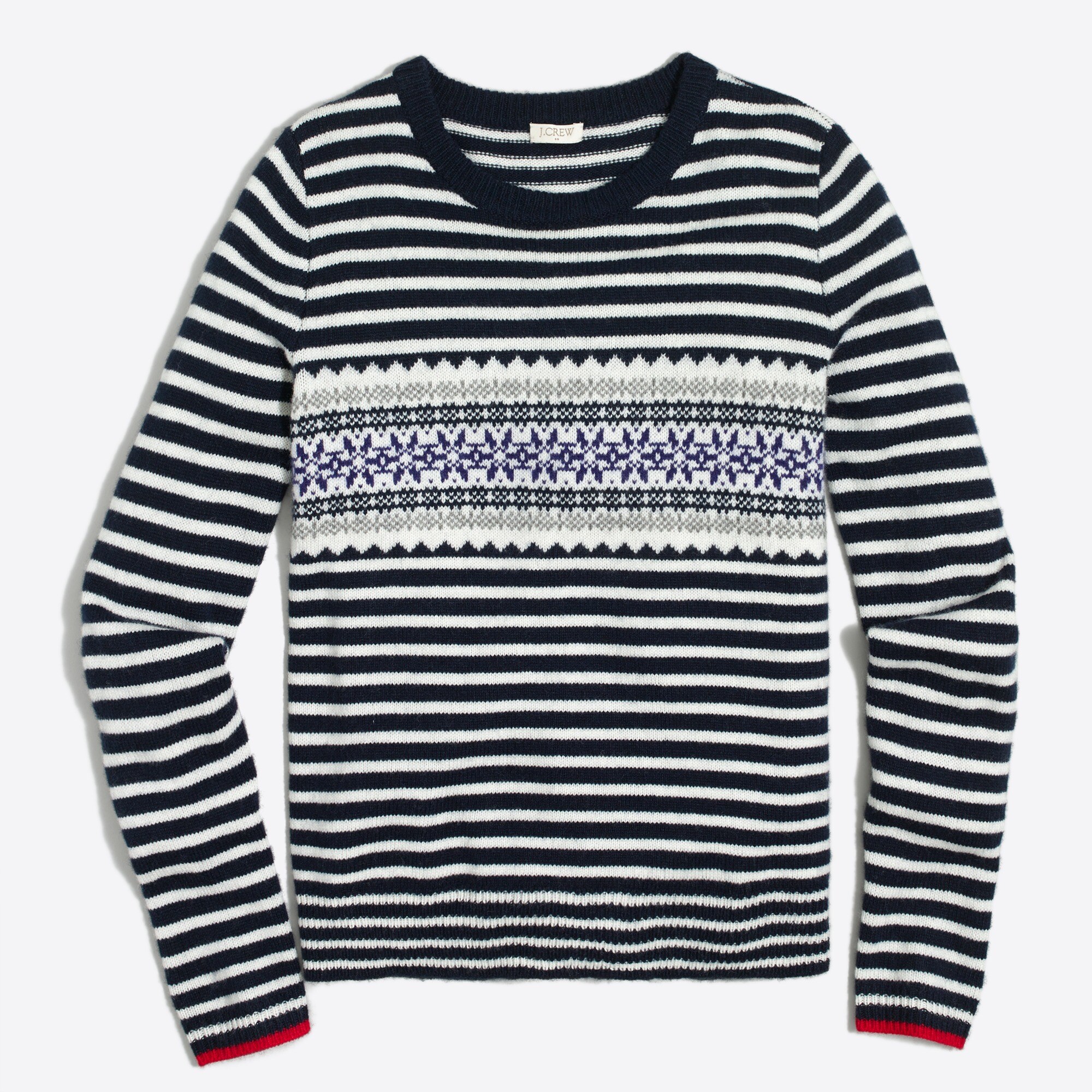 striped fair isle sweater for women
