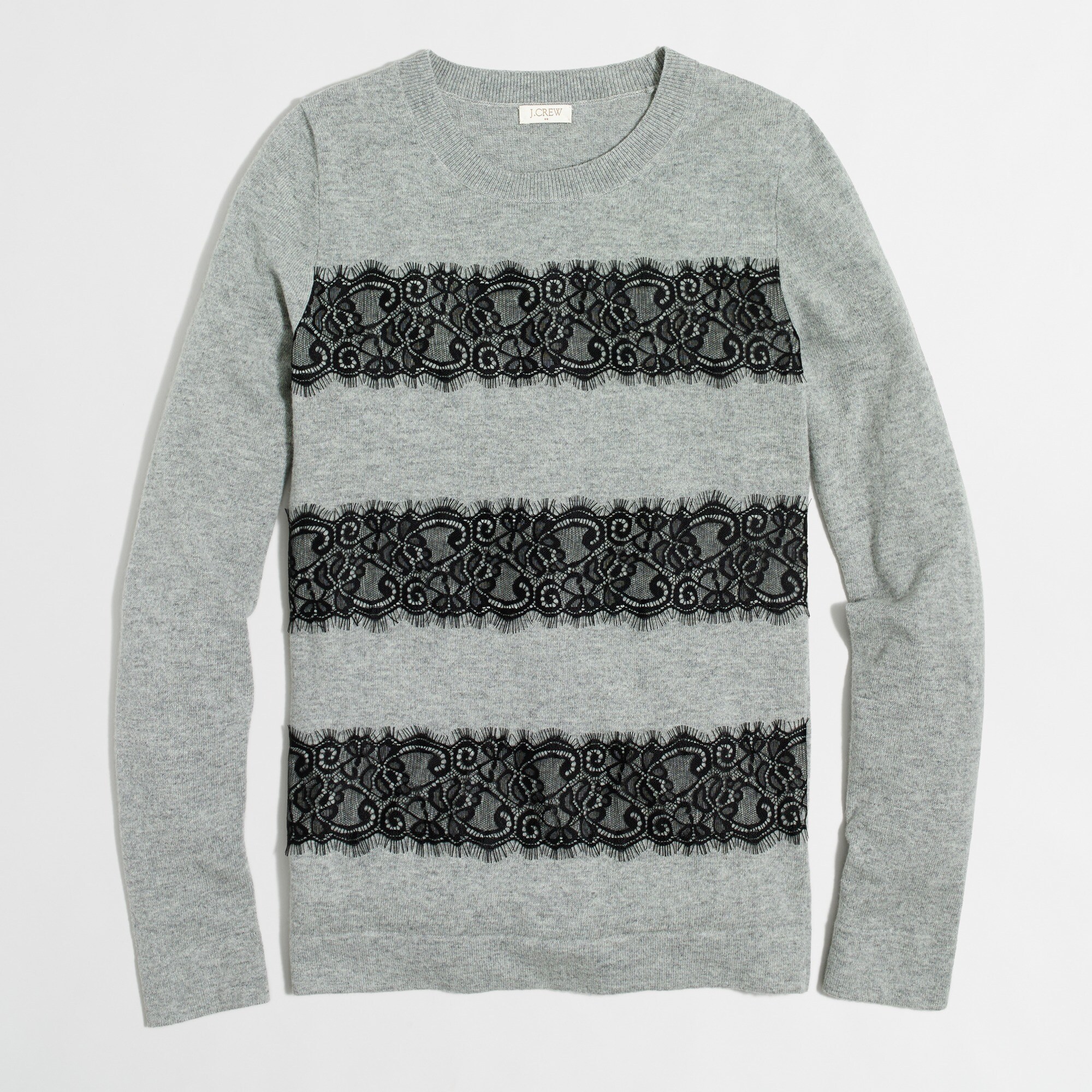 Striped lace Teddie sweater