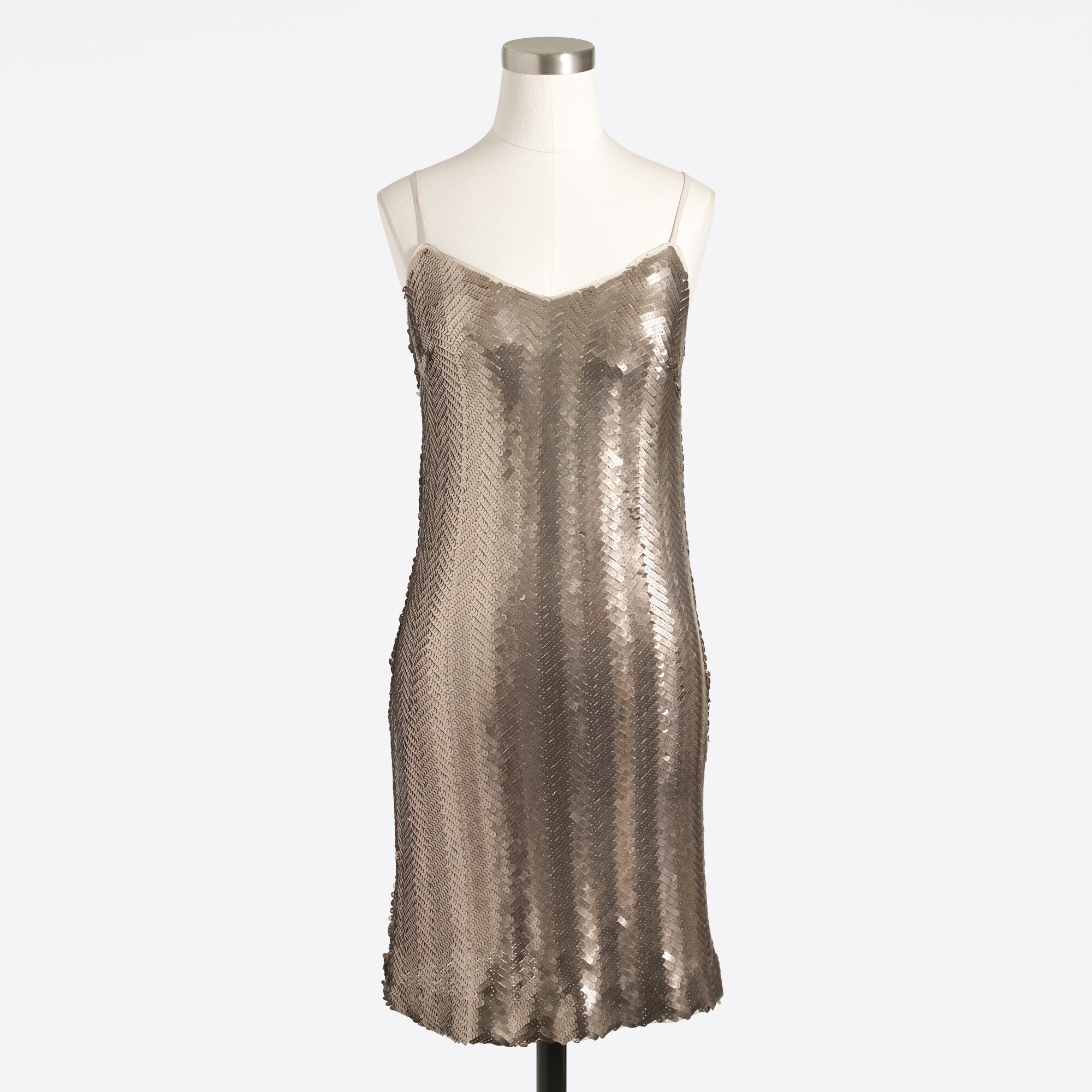 Sequin herringbone slip dress