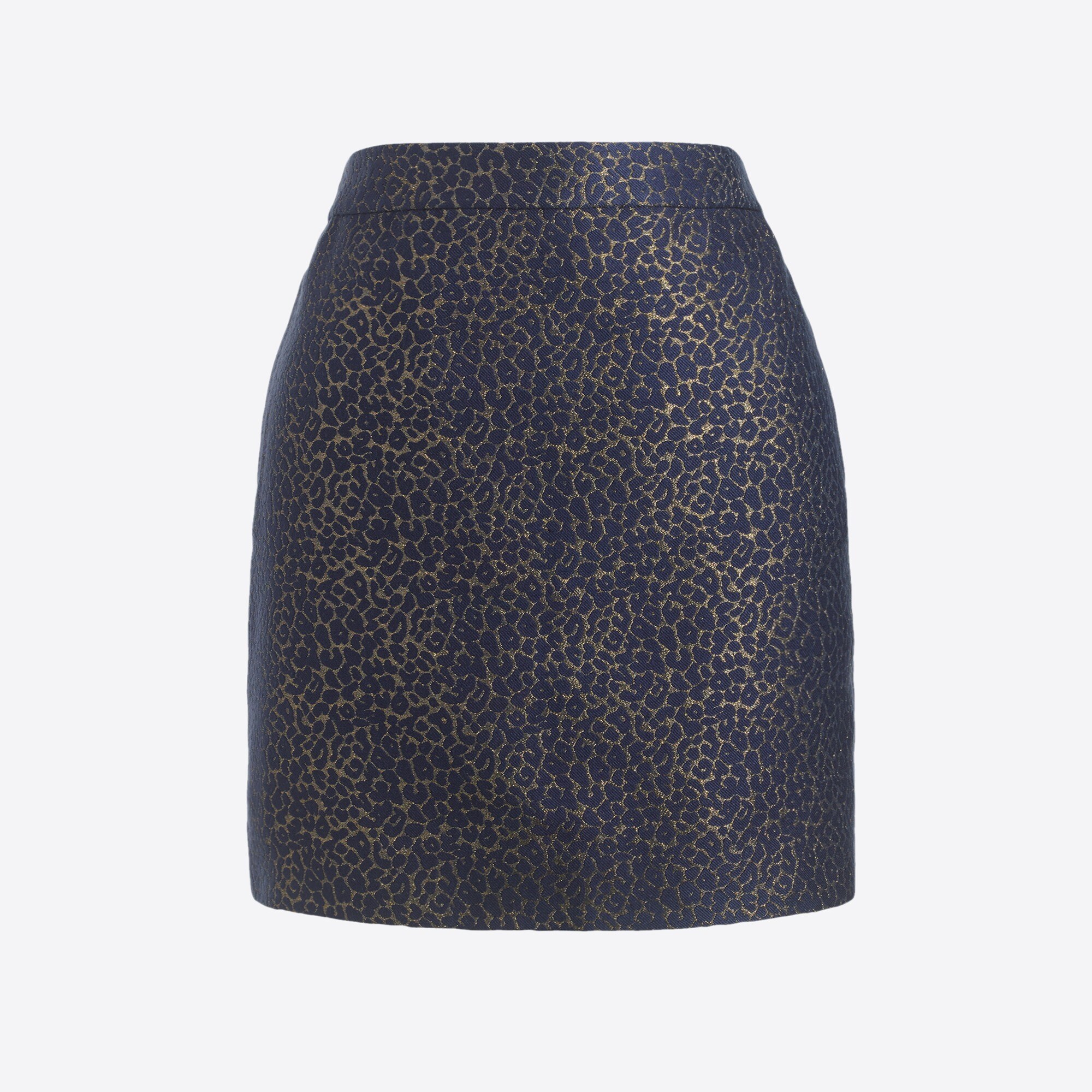 metallic leopard jacquard mini skirt for women