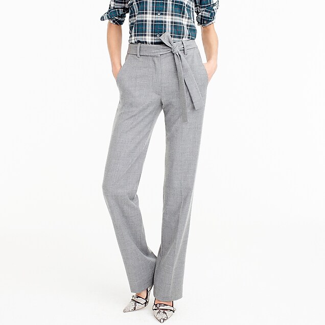 Full-Length Pant In Wool Flannel With Tie : Women's Pants | J.Crew